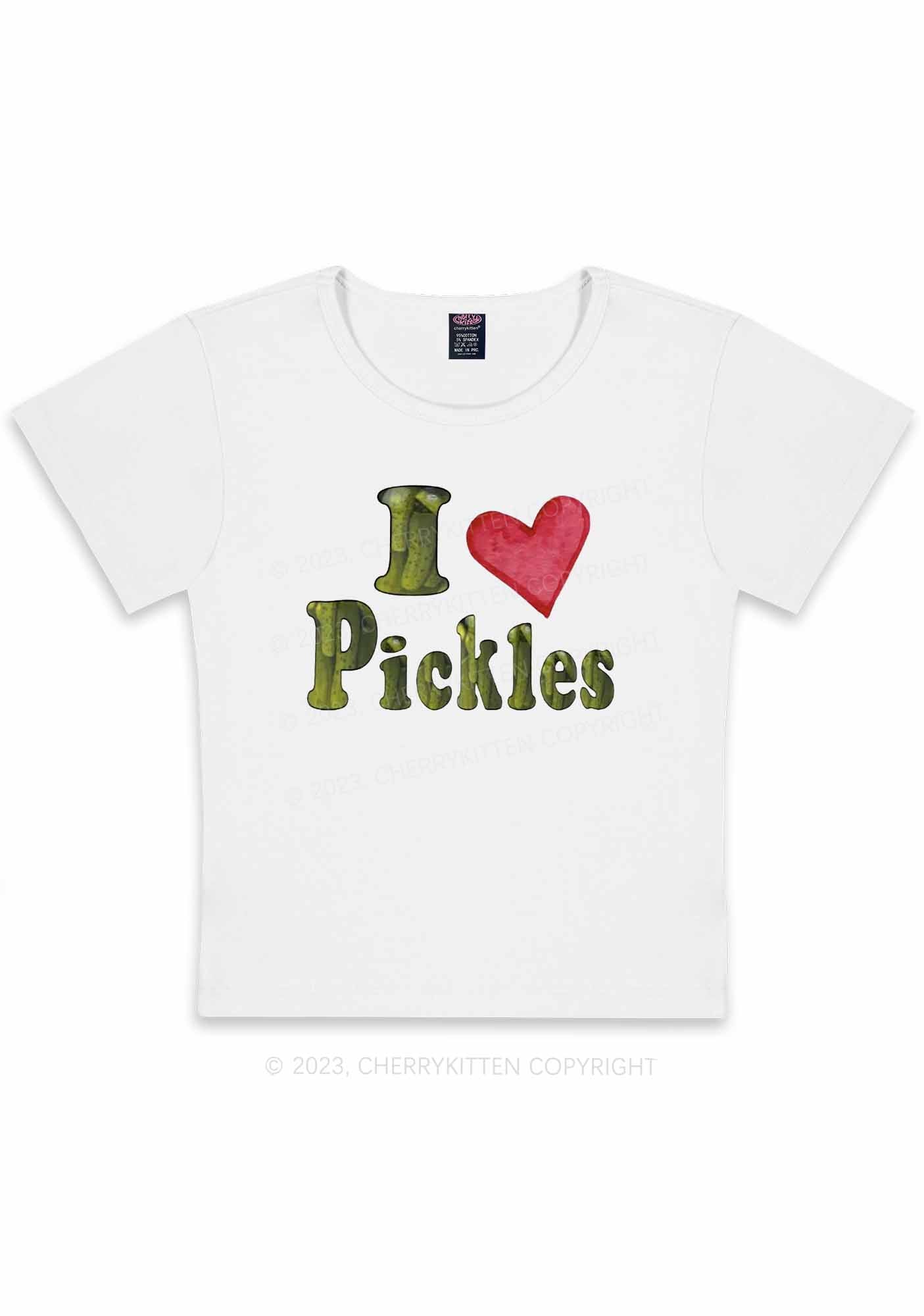 I Love Pickles Y2K Baby Tee Cherrykitten