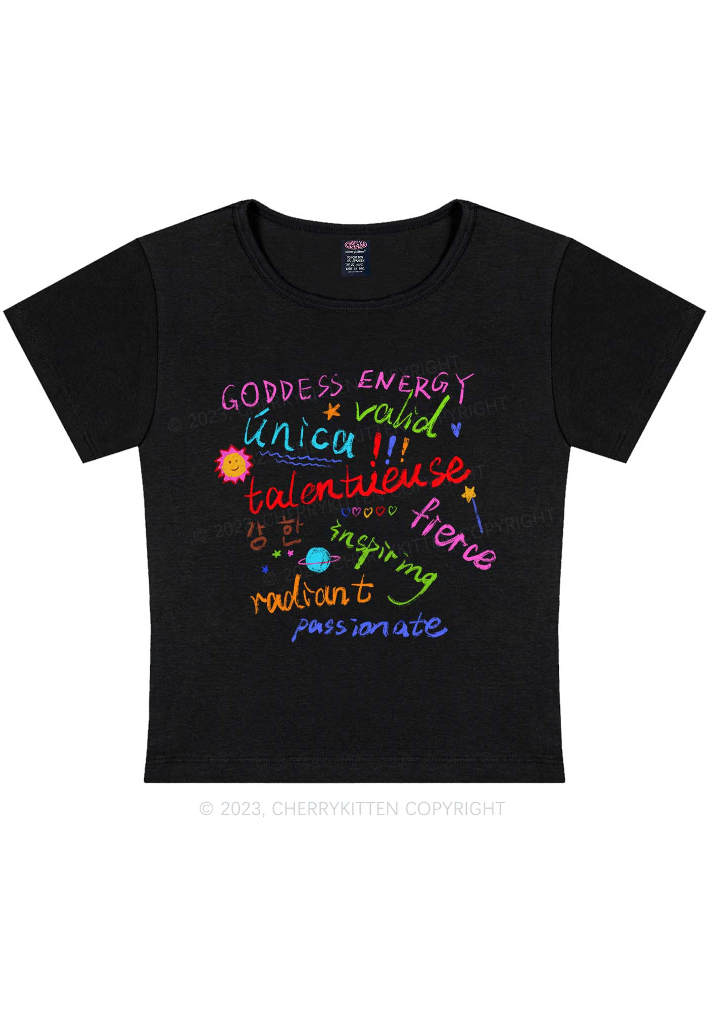 Curvy Goddess Energy Y2K Baby Tee Cherrykitten