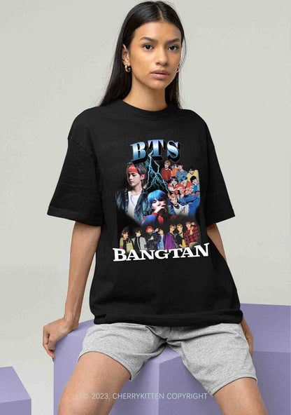 Lightning Bangtan Kpop Y2K Chunky Shirt Cherrykitten