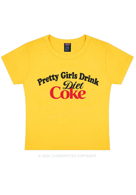 Pretty Girls Drink Diet Coke Y2K Baby Tee Cherrykitten