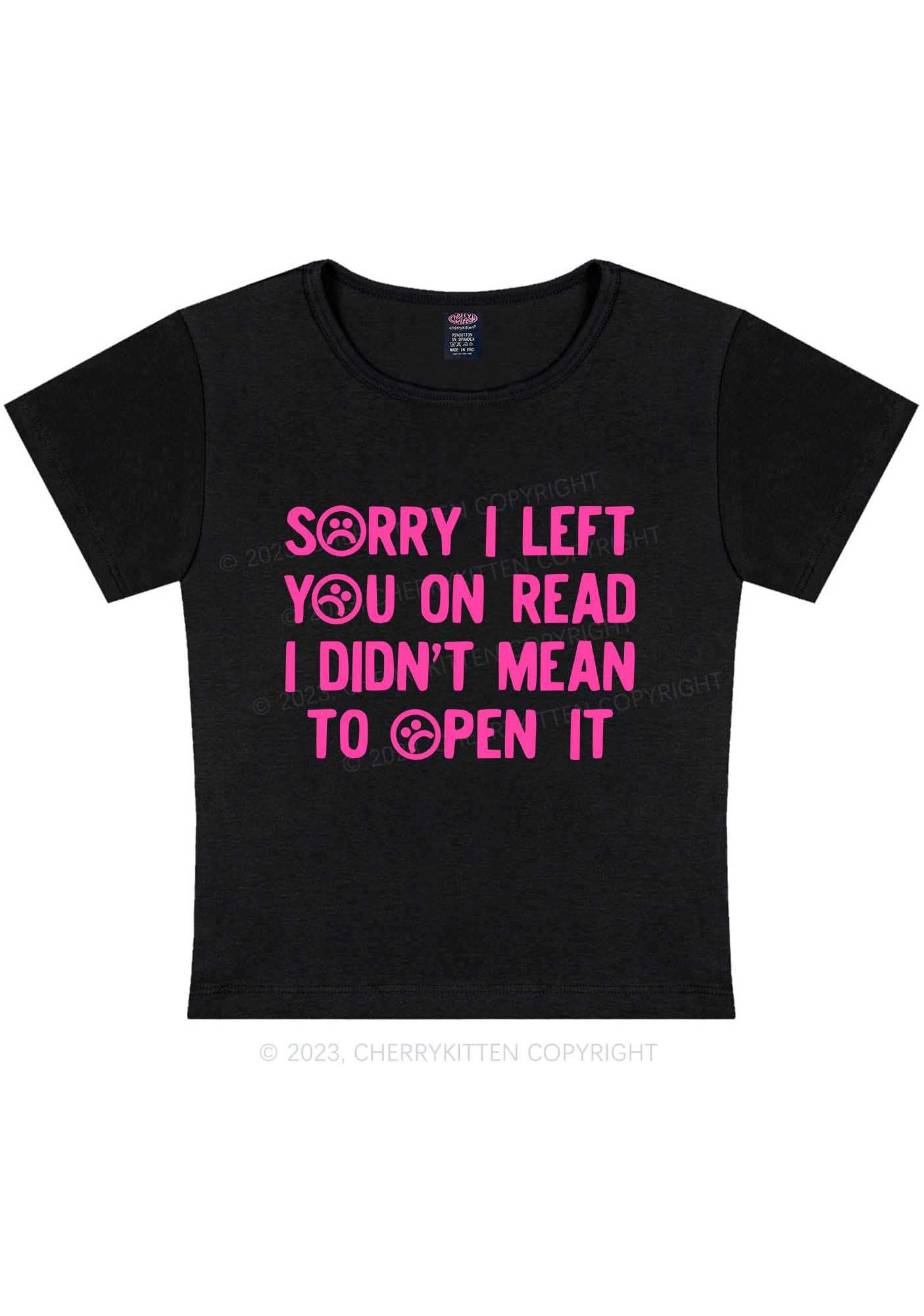 Curvy Sorry I Left You On Read Y2K Baby Tee Cherrykitten