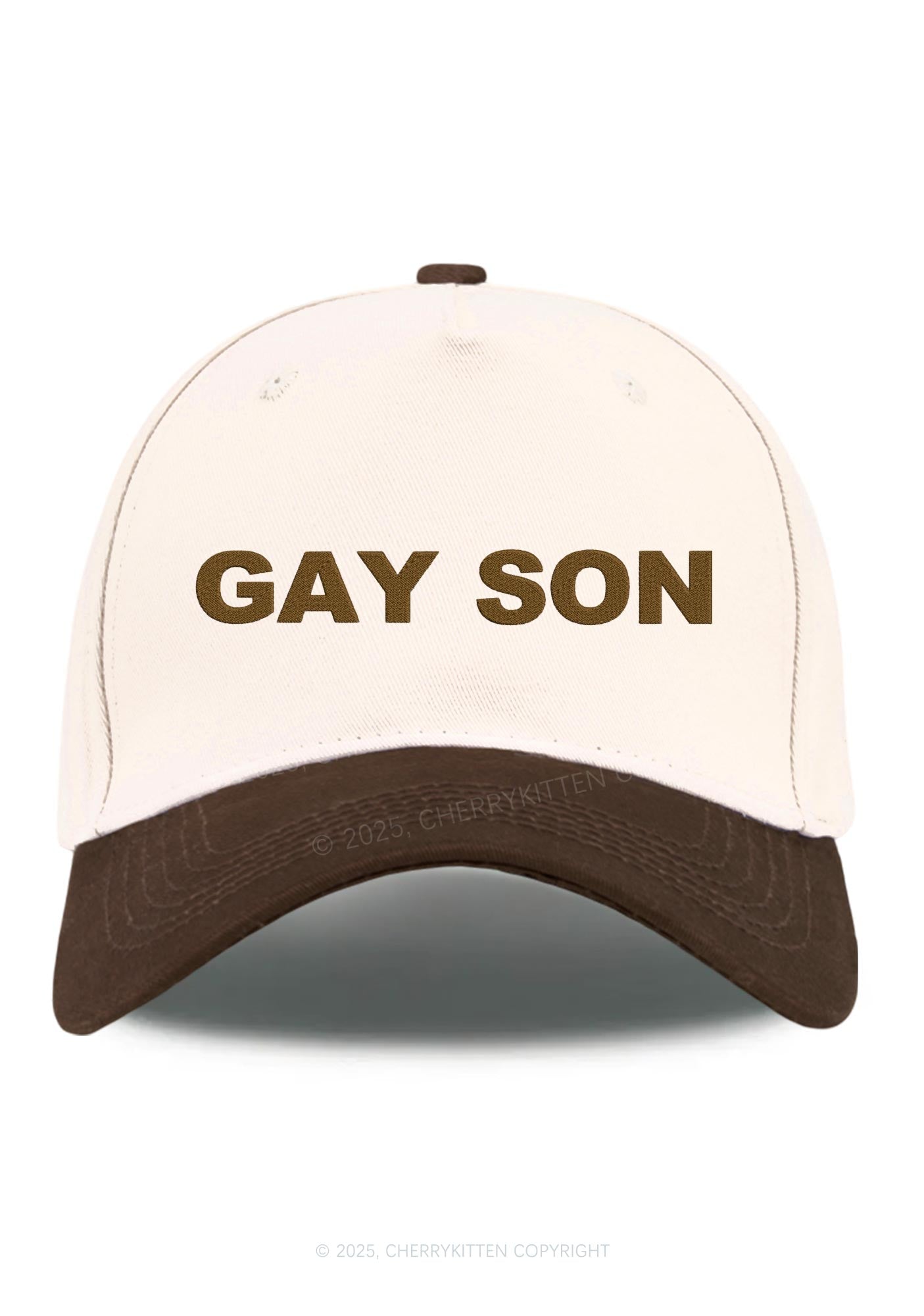 Embroidered Gay Son Pride Y2K Color Block Baseball Cap Cherrykitten