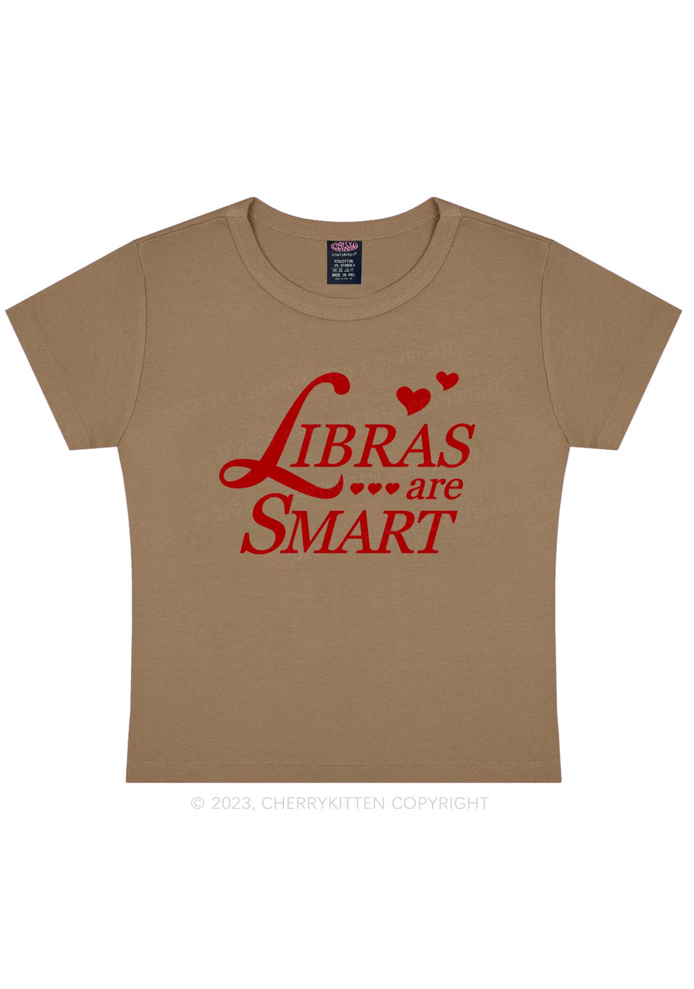 Libras Are Smart Y2K Baby Tee Cherrykitten
