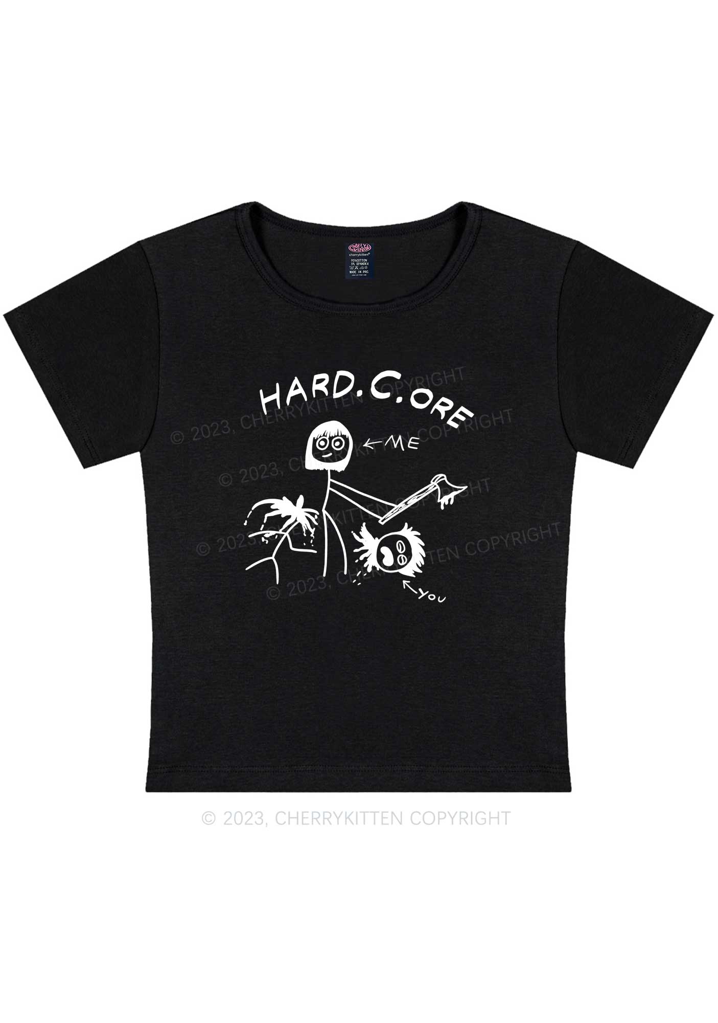 Curvy Hard Core Y2K Baby Tee Cherrykitten