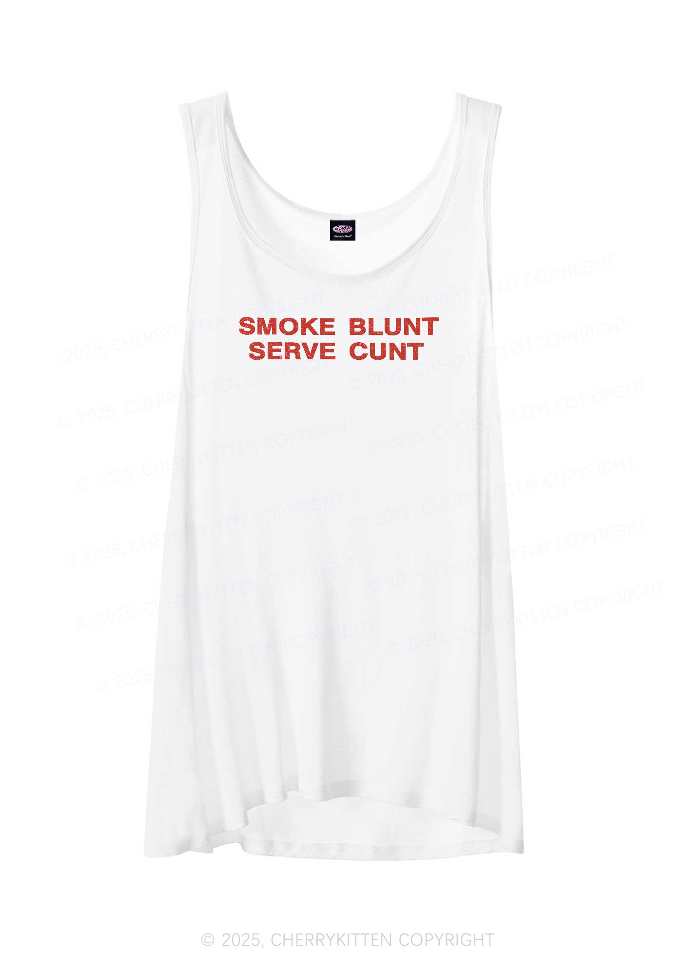 Smoke Blunt Y2K Sheer Boyfriend Tank Cherrykitten