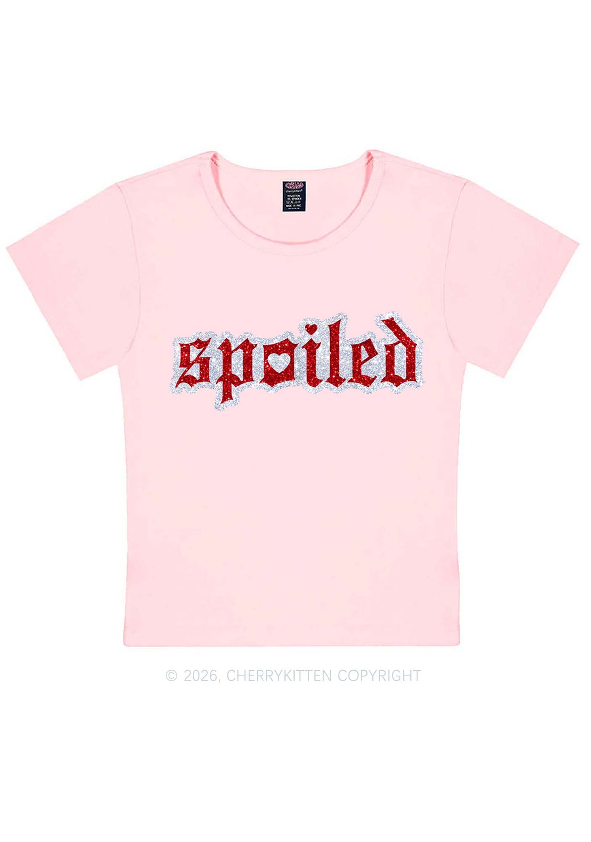 Glitter Stroke Spoiled Y2K Baby Tee Cherrykitten
