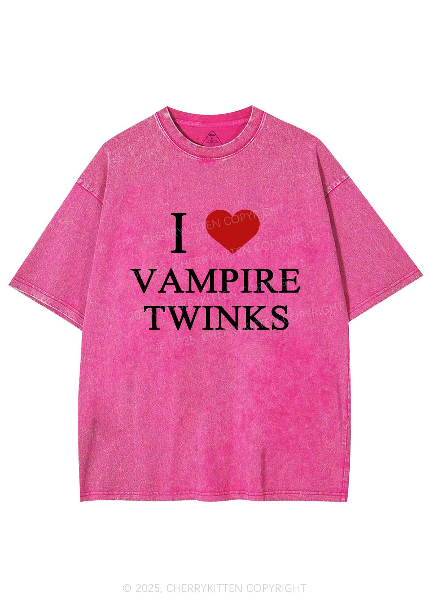I Love Vampire Twinks Y2K Shirts Washed Tee Cherrykitten
