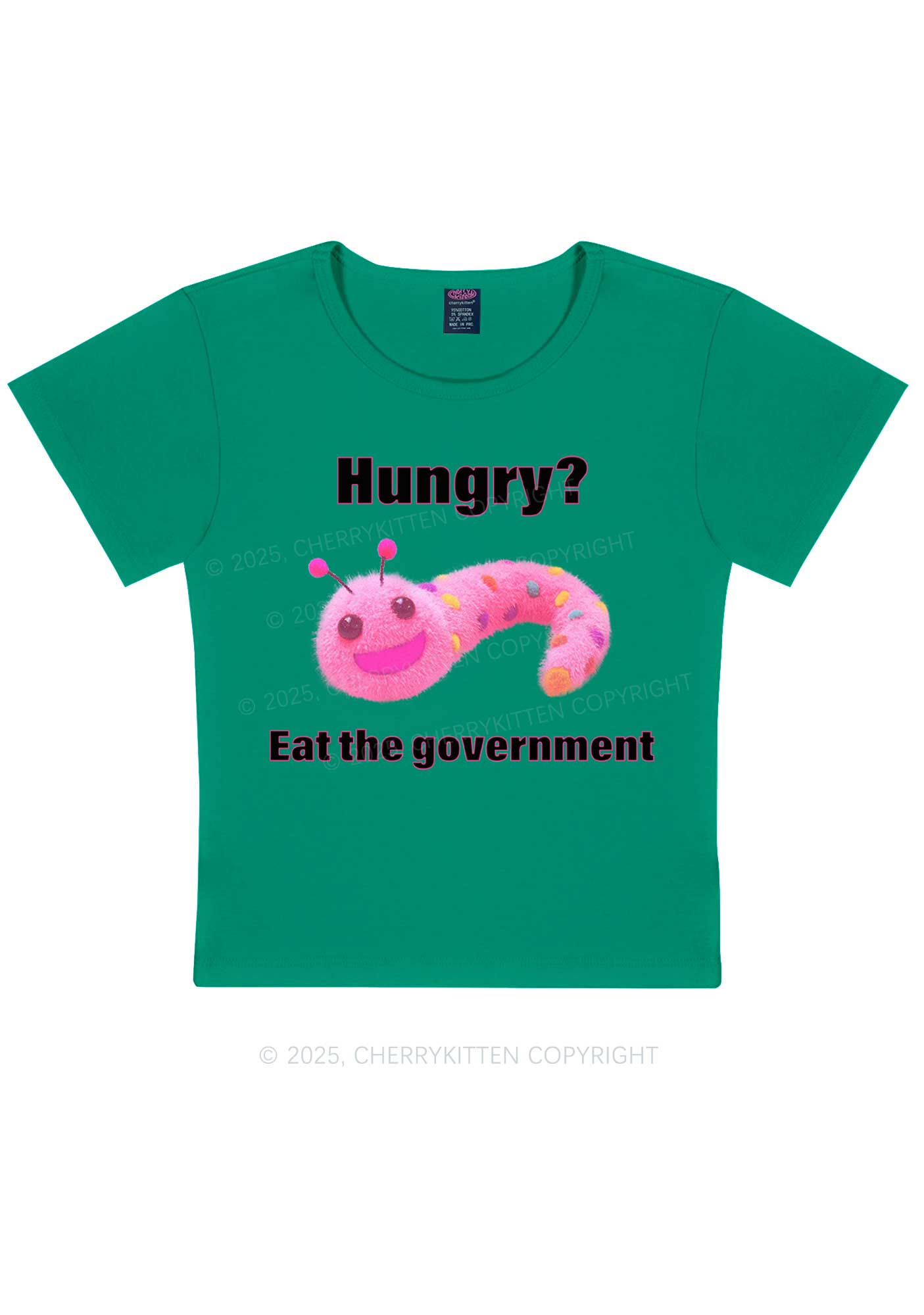 Eat The Government Y2K Baby Tee Cherrykitten