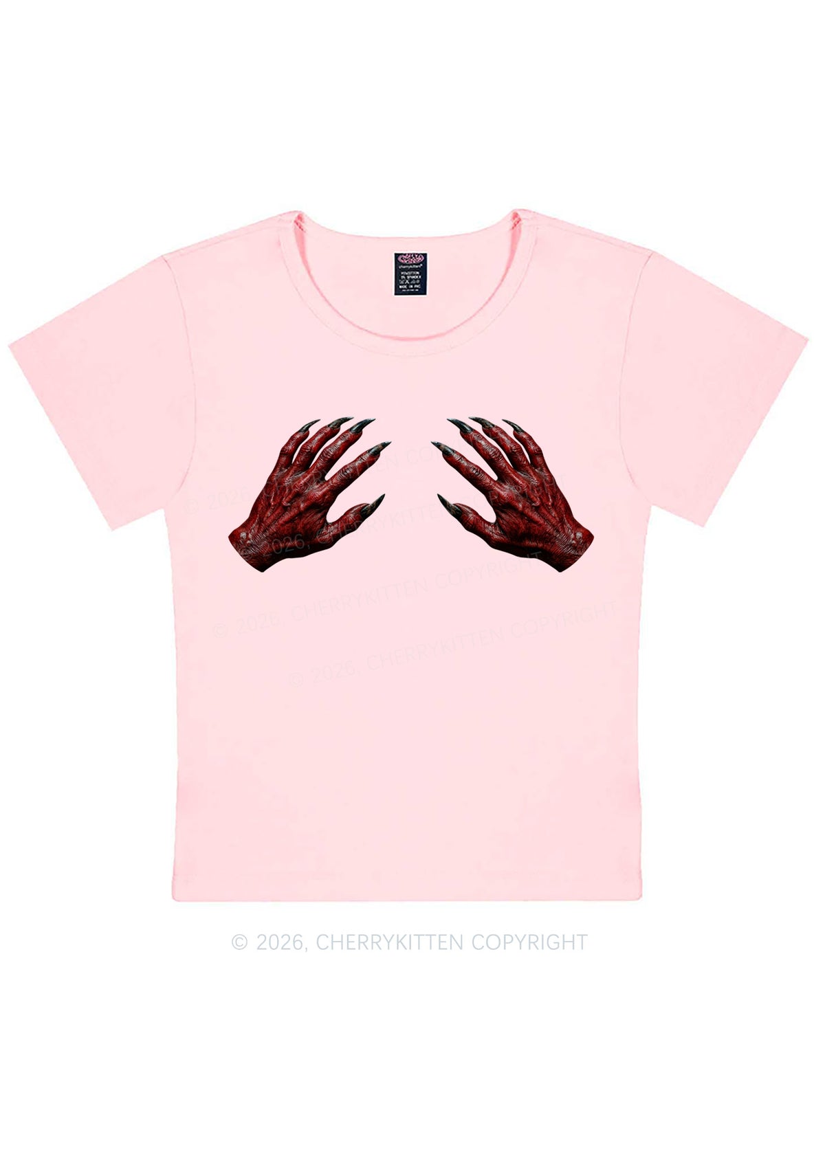 Satan Hands Y2K Baby Tee Cherrykitten
