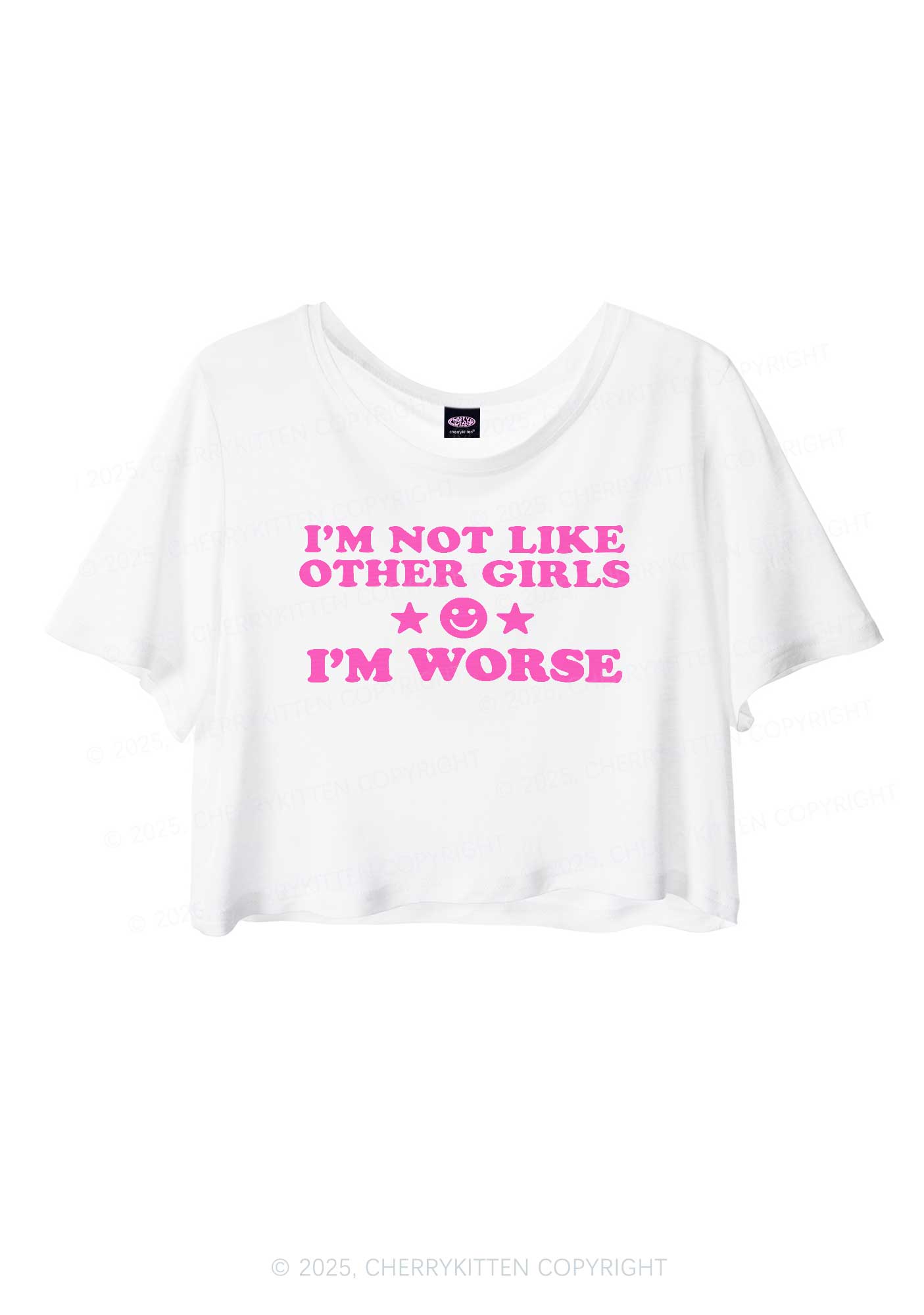 I'm Worse Y2K Sheer Crop Tee Cherrykitten