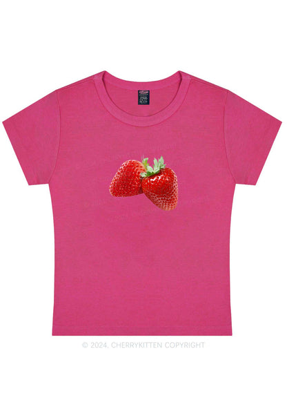 Pretty Strawberry Y2K Baby Tee Cherrykitten