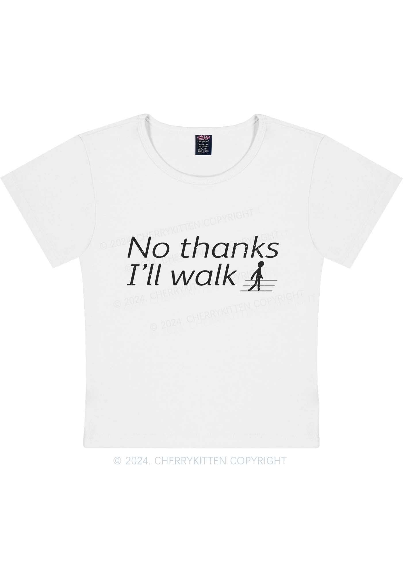 Curvy I'll Walk Y2K Baby Tee Cherrykitten