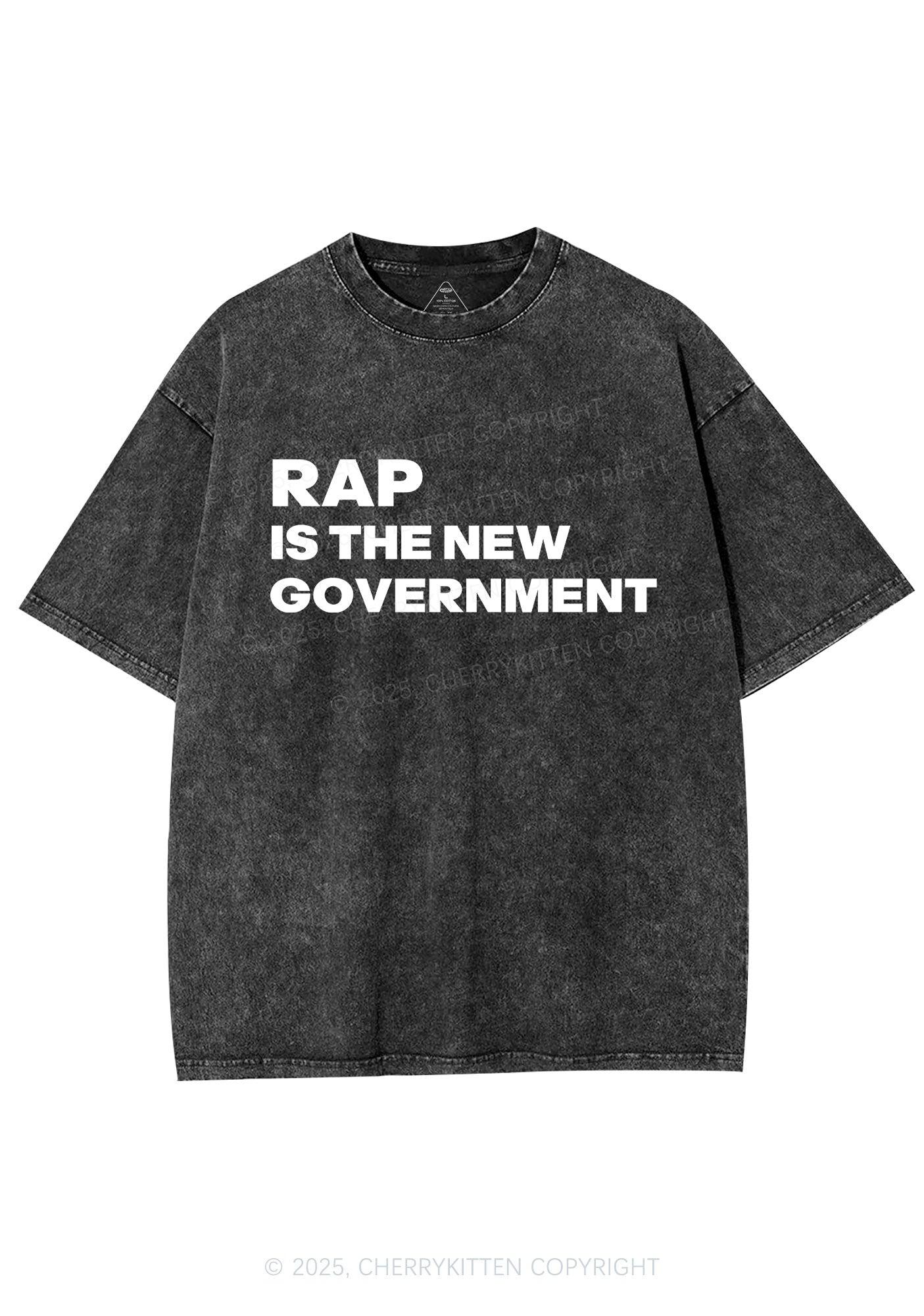 Rap Government Y2K Shirts Washed Tee Cherrykitten