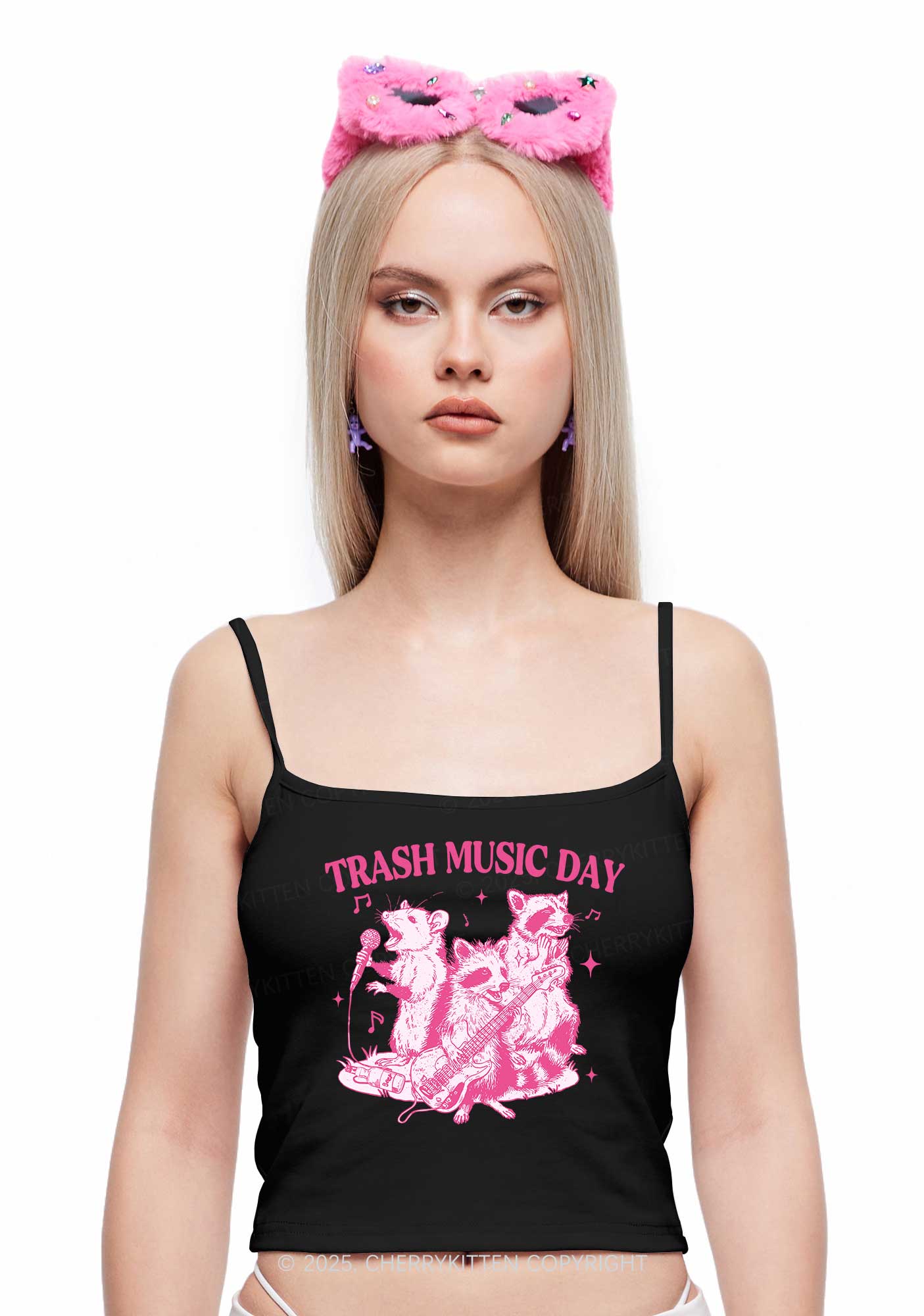 Trash Music Day Y2K Spaghetti Strap Cami Cherrykitten