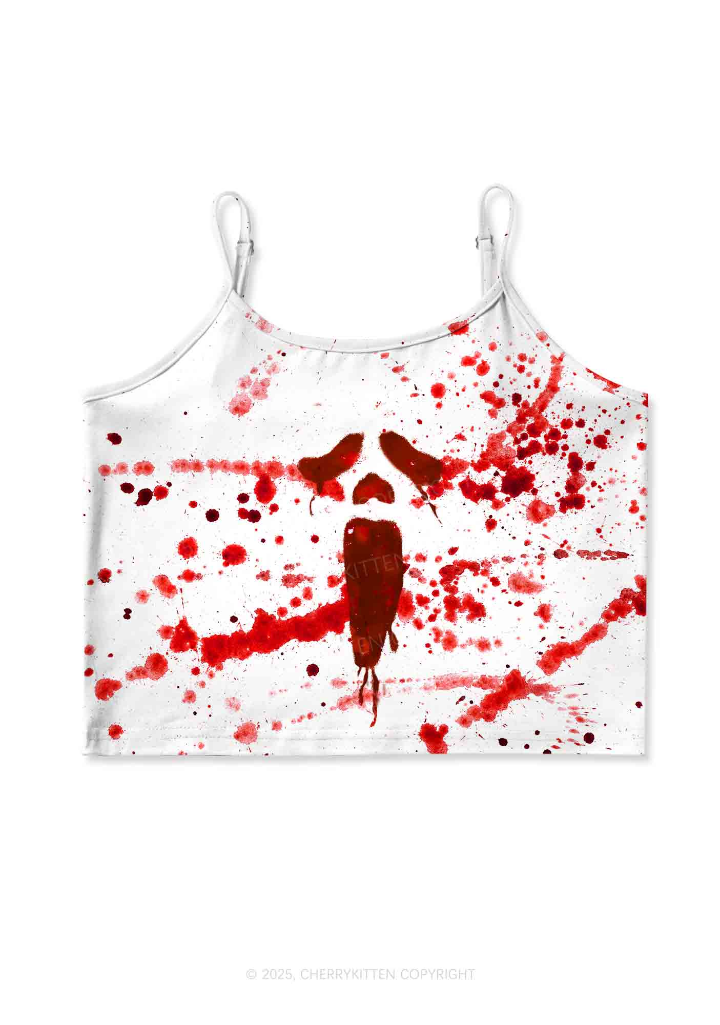 Halloween Bloody Ghost Y2K Print Cami Crop Top Cherrykitten