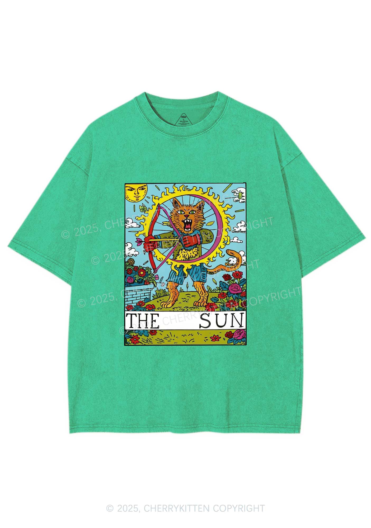 The Sun Cat Y2K Washed Tee Cherrykitten