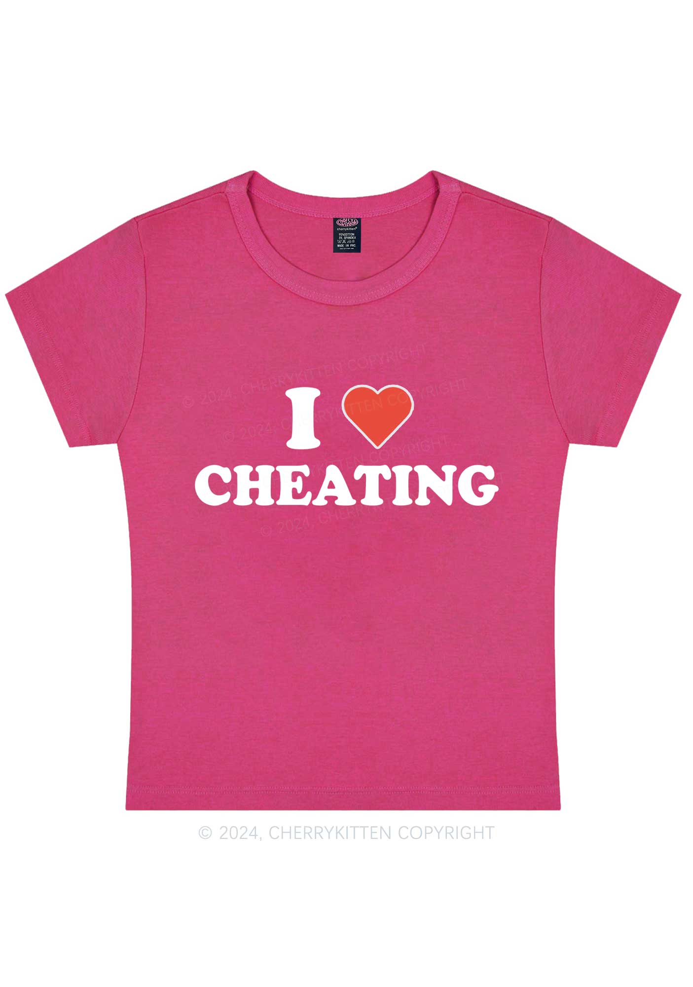 I Love Cheating Y2K Baby Tee Cherrykitten