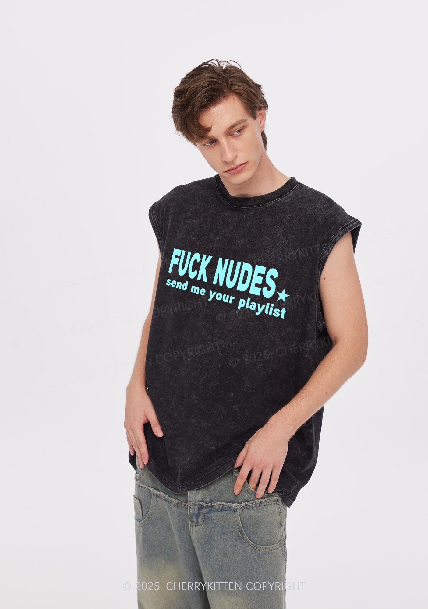 Fxxk Nxdes Y2K Washed Muscle Tank Cherrykitten