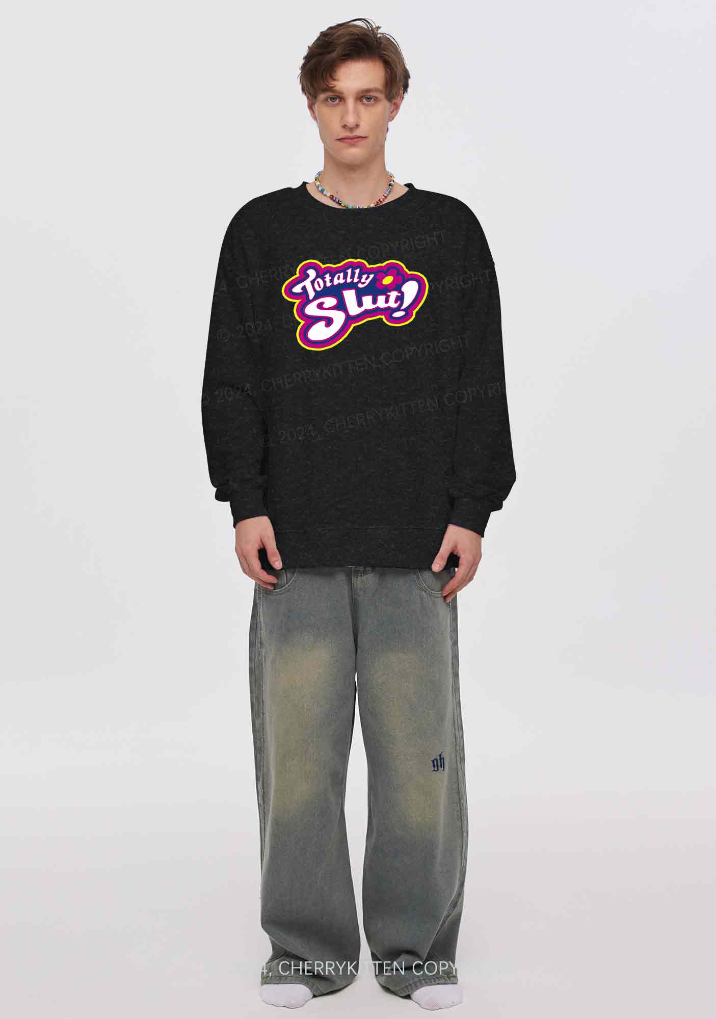 Totally Slxt Y2K Washed Sweatshirts Cherrykitten