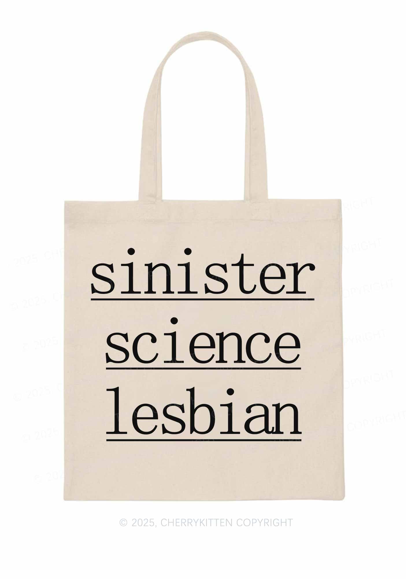Sinister Science Lesbian Pride Y2K Canvas Tote Bag Cherrykitten