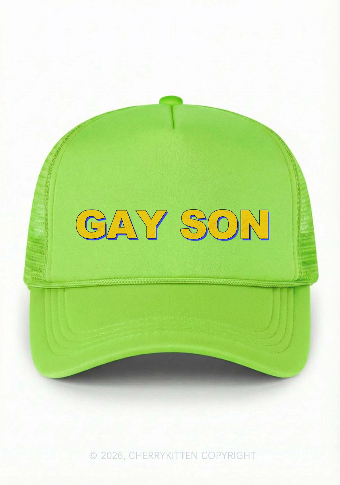 Gay Son Pride Y2K Trucker Hat Cherrykitten