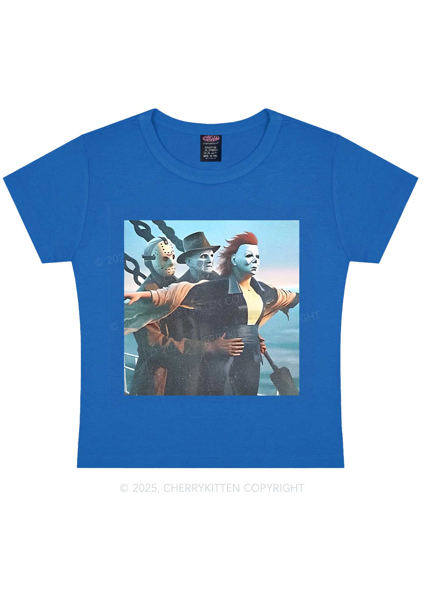 Halloween Horror Characters Y2K Baby Tee Cherrykitten