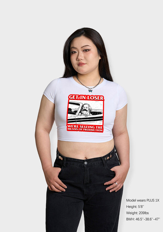 Curvy We're Seizing The Means Of Production Baby Tee