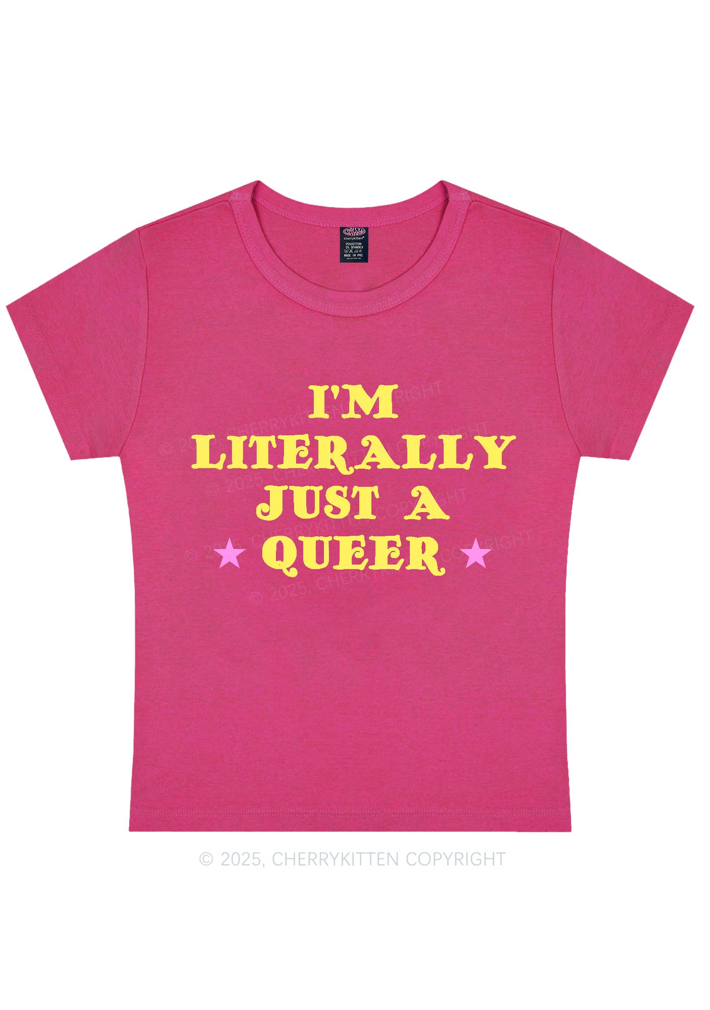 Just A Queer Pride Y2K Baby Tee Cherrykitten