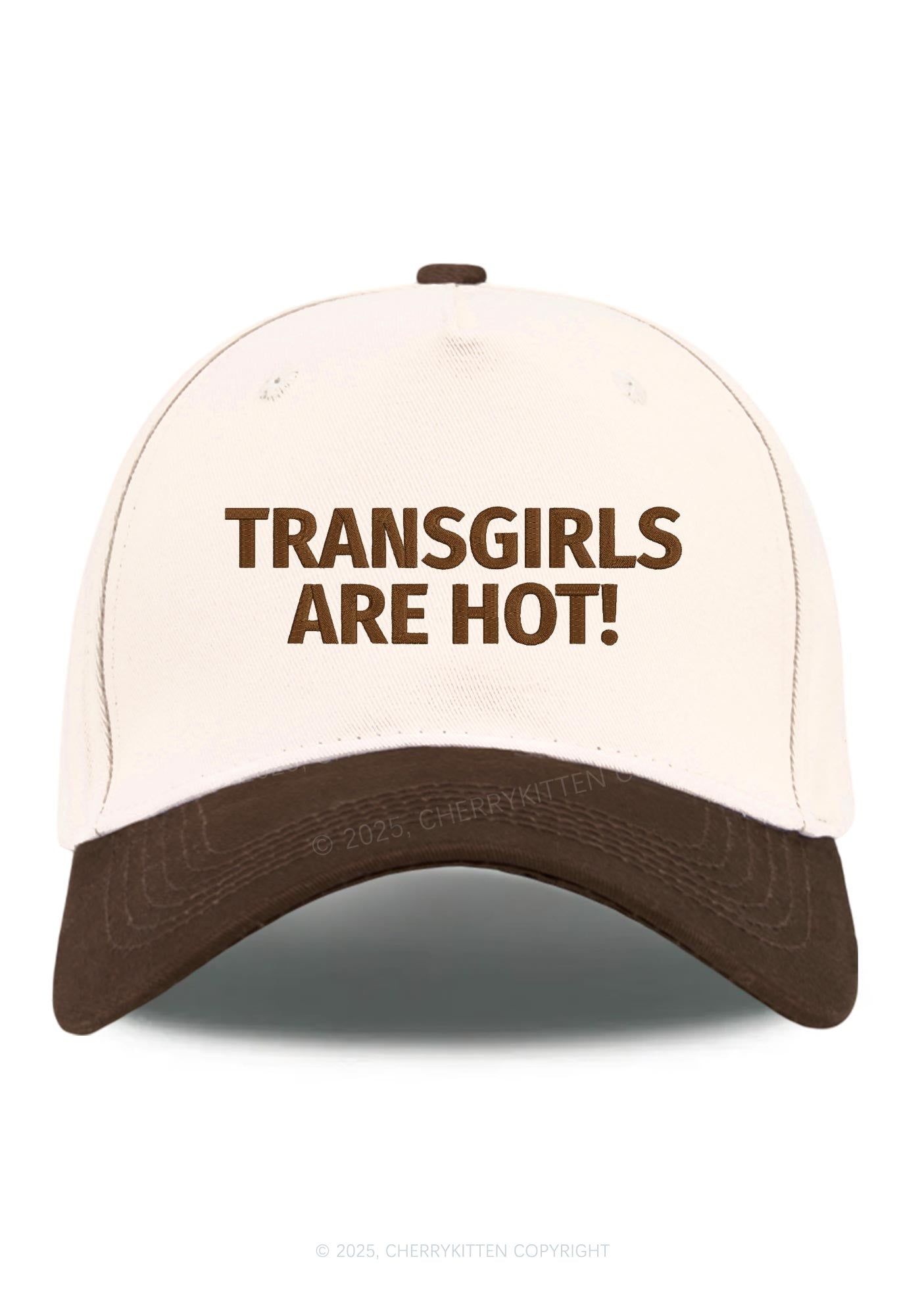 Embroidered Transgirls Are Hot Pride Y2K Color Block Baseball Cap Cherrykitten