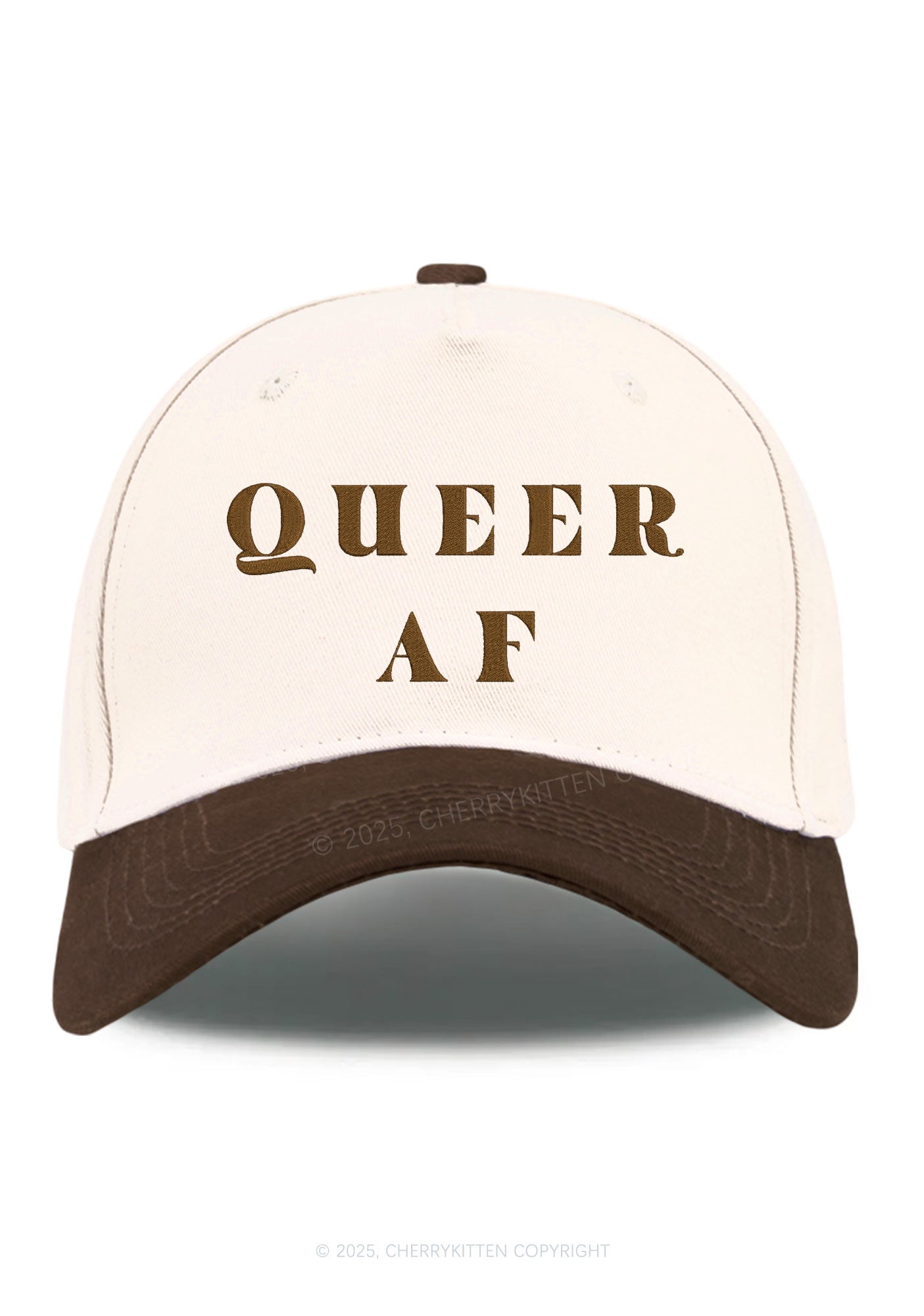 Embroidered Queer AF Pride Y2K Color Block Baseball Cap Cherrykitten