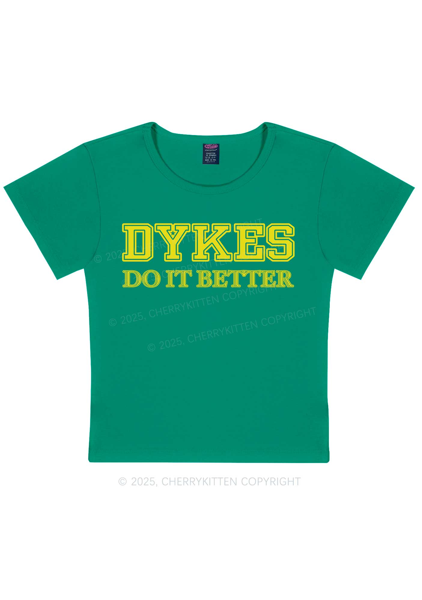 Dykes Do It Better Pride Y2K Baby Tee Cherrykitten
