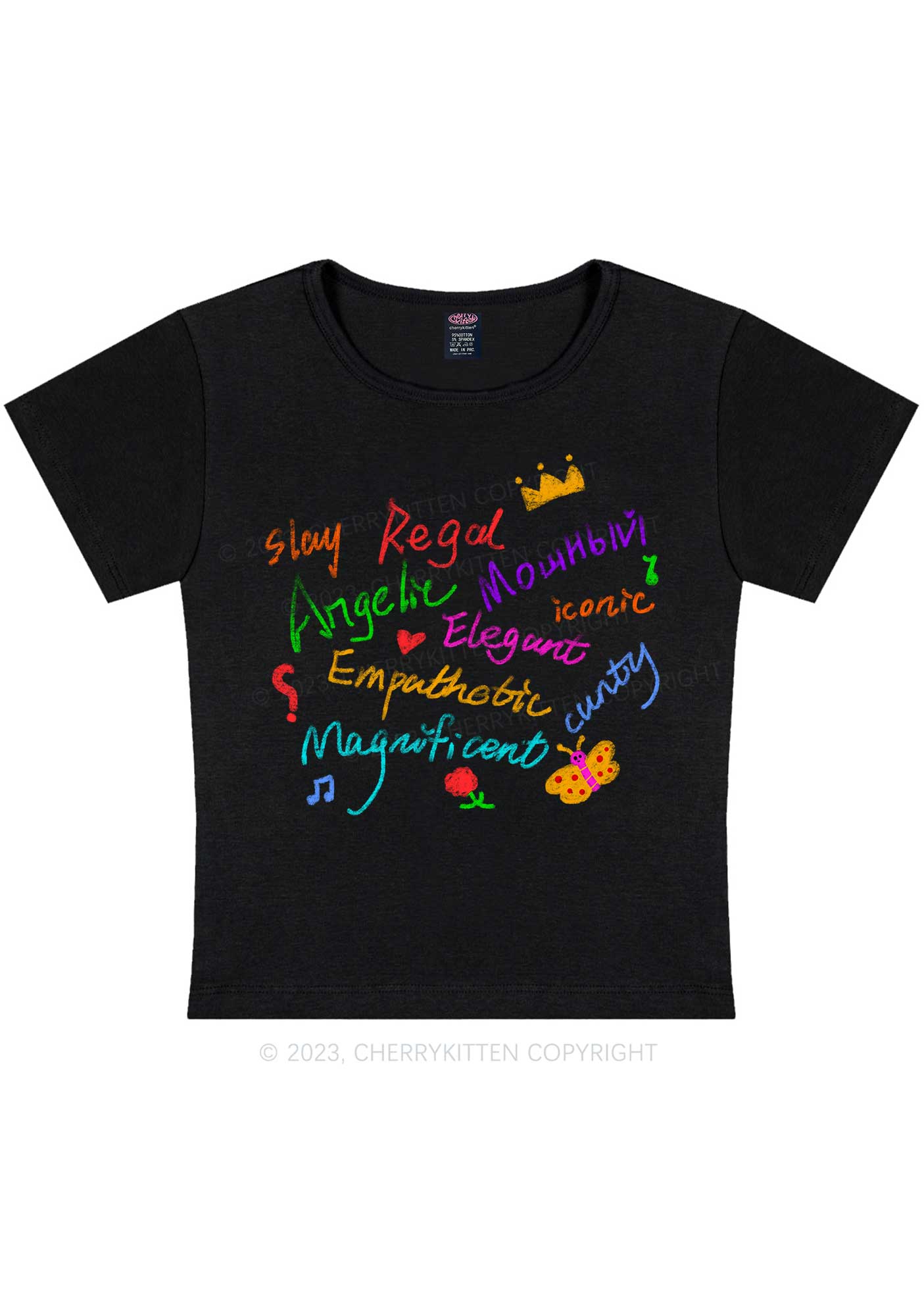 Curvy Angelic Slay Y2K Baby Tee Cherrykitten