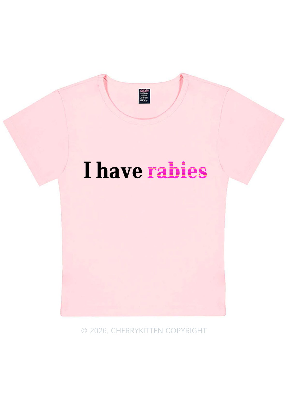 I Have Rabies Y2K Baby Tee Cherrykitten