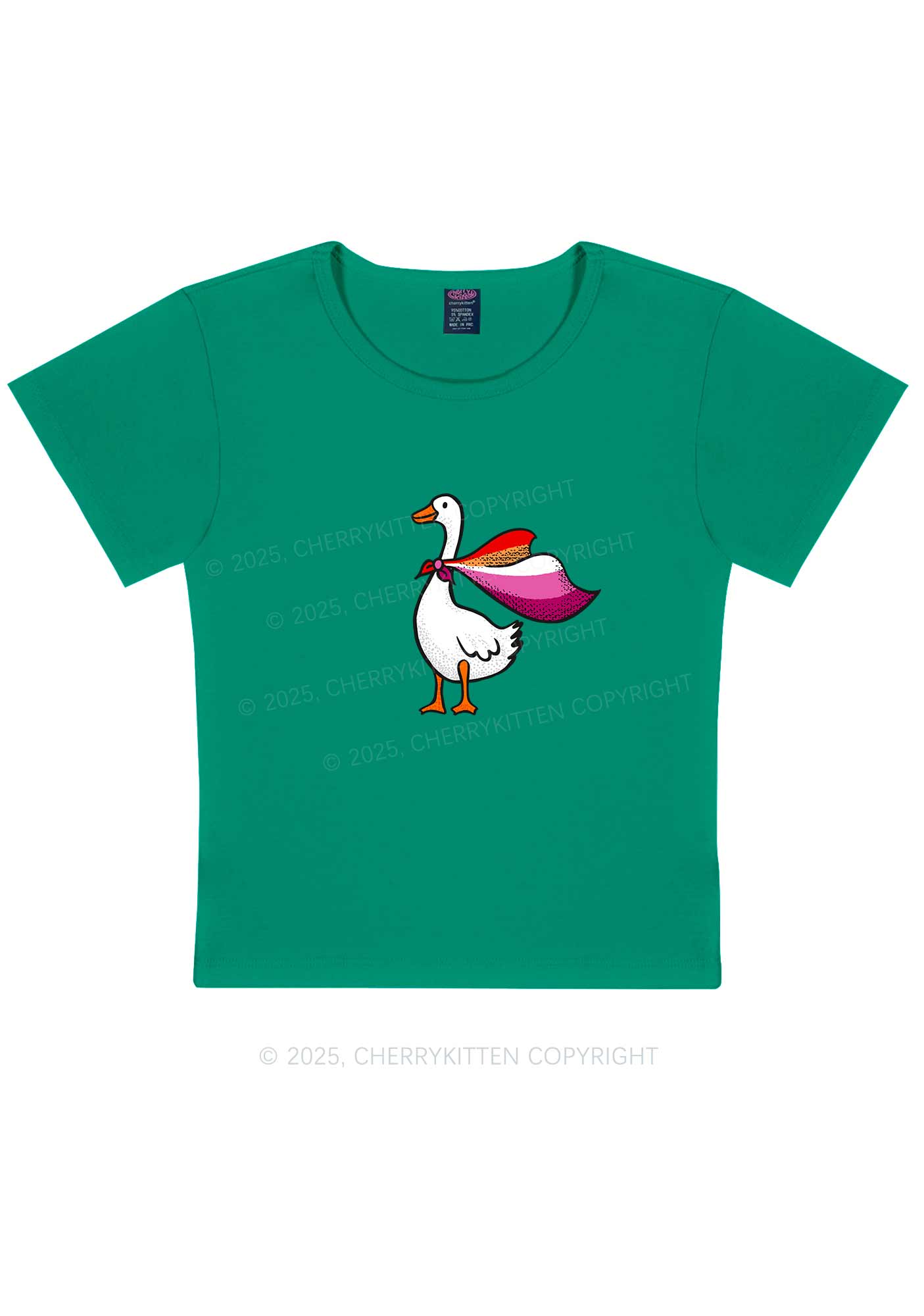 Lesbian Goose Pride Y2K Baby Tee Cherrykitten