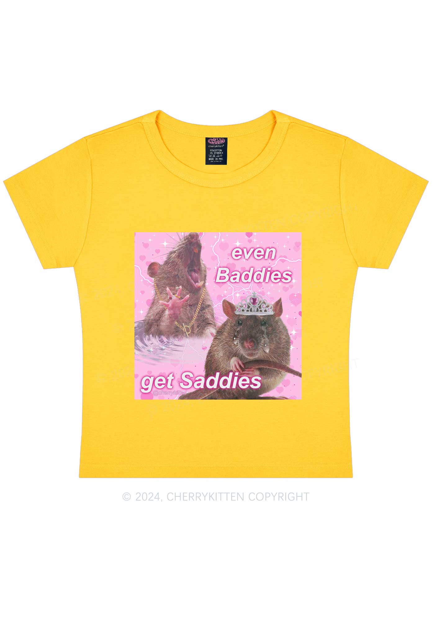 Rat Princess Get Saddies Y2K Baby Tee Cherrykitten