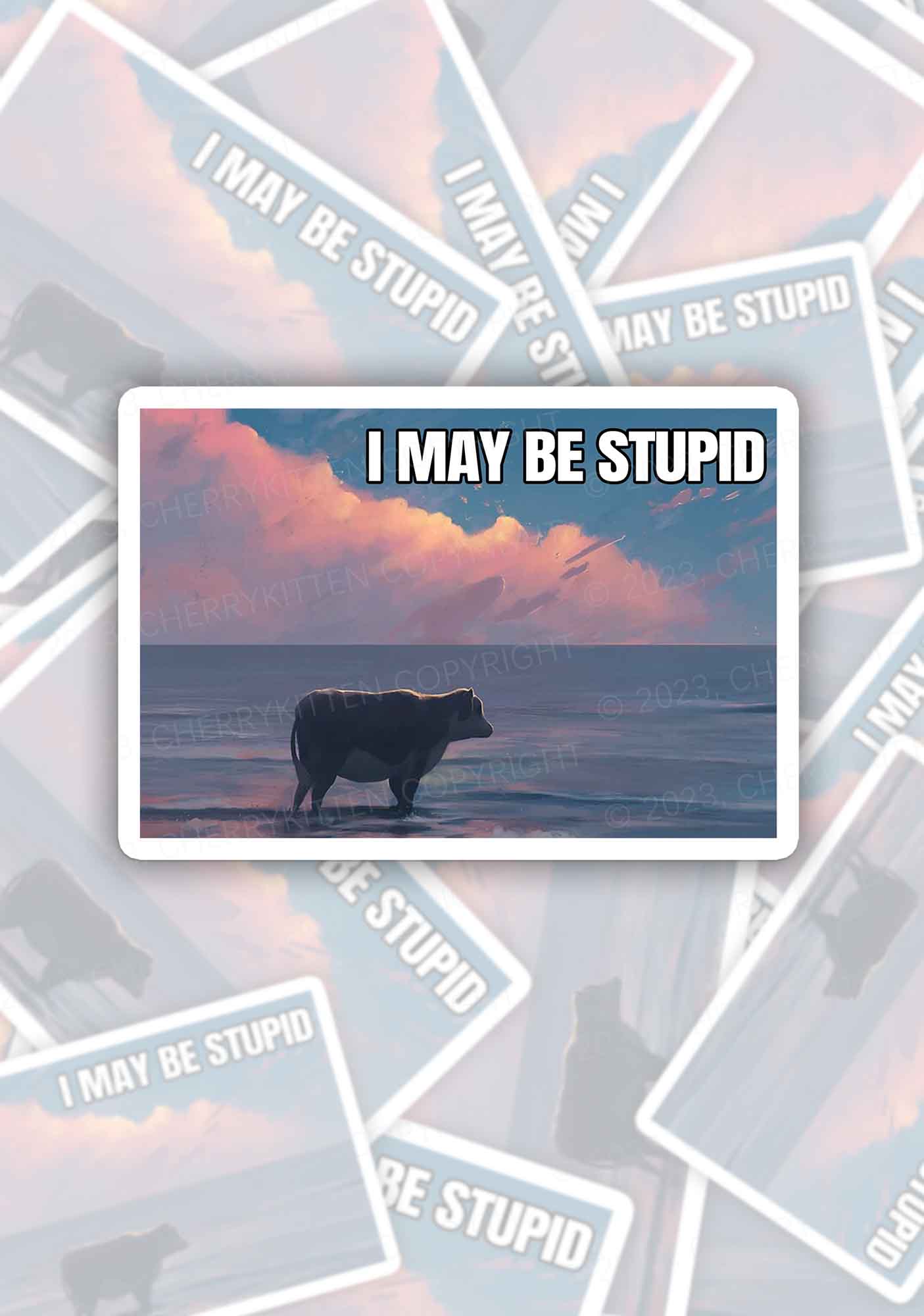 I May Be Stupid Meme 1Pc Y2K Sticker Cherrykitten