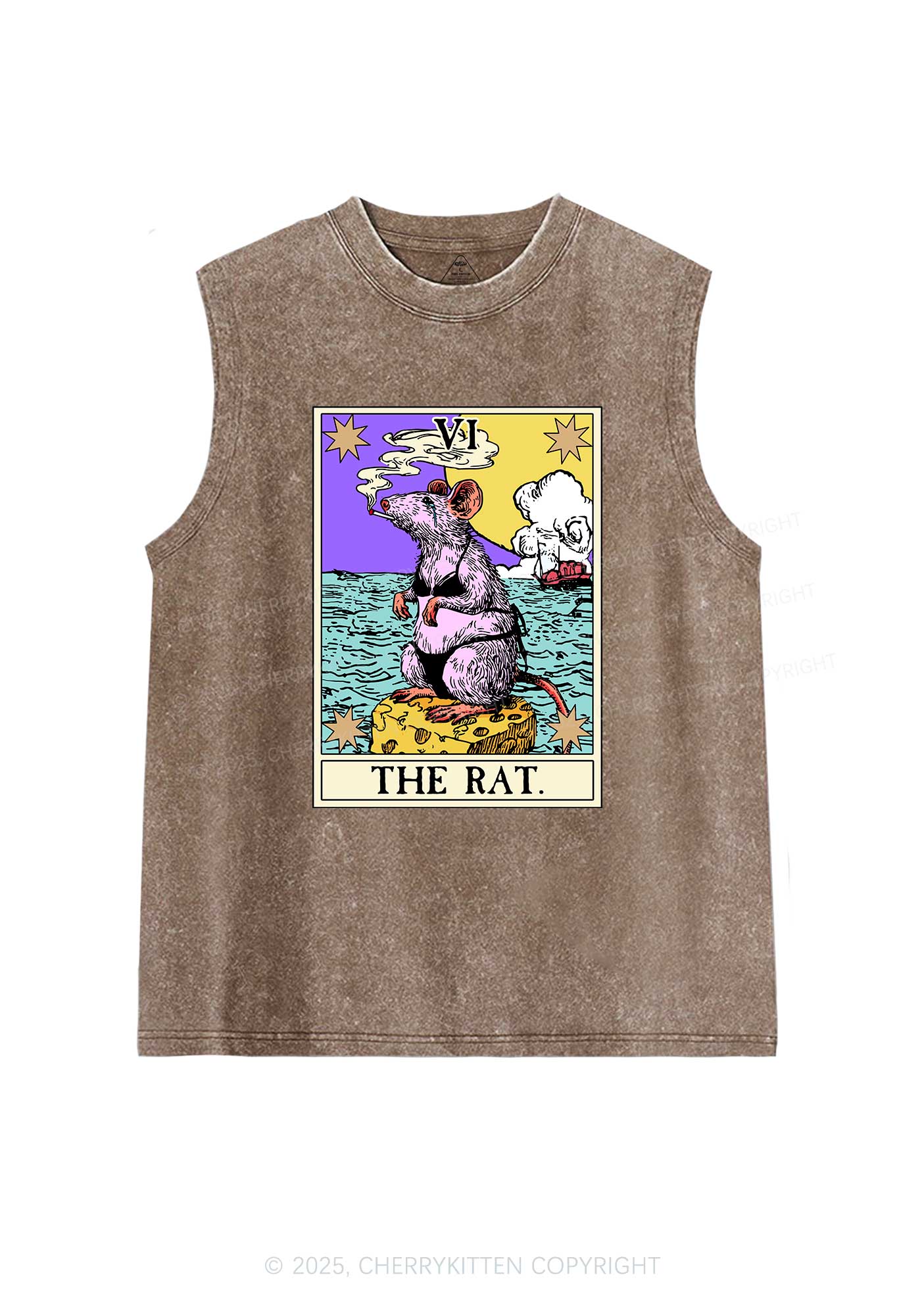 The Rat Smoking Y2K Washed Muscle Tank Cherrykitten