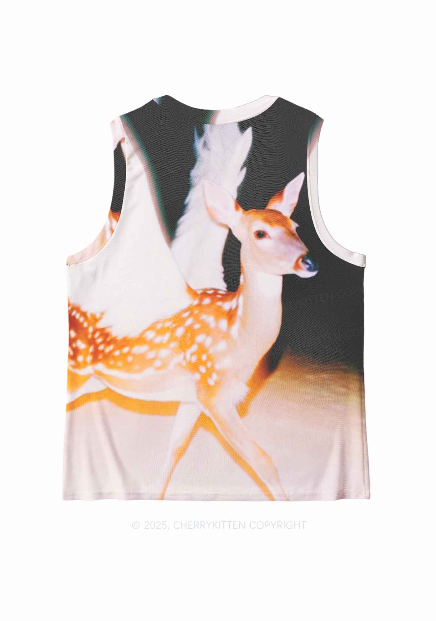 Deer Wings Y2K Mesh Muscle Tank Cherrykitten