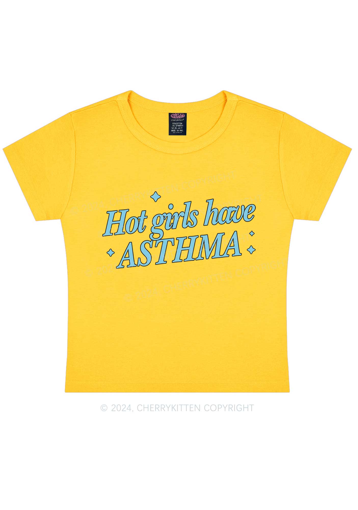 Hot Girls Have Asthma Y2K Baby Tee Cherrykitten