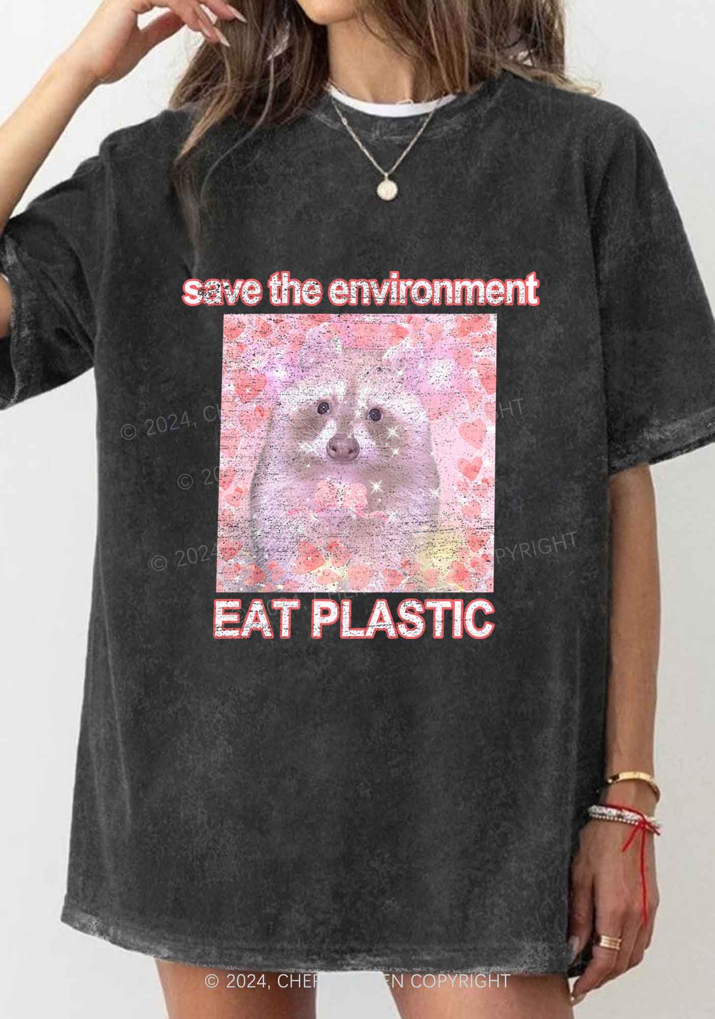 Save The Environment Y2K Washed Tee Cherrykitten
