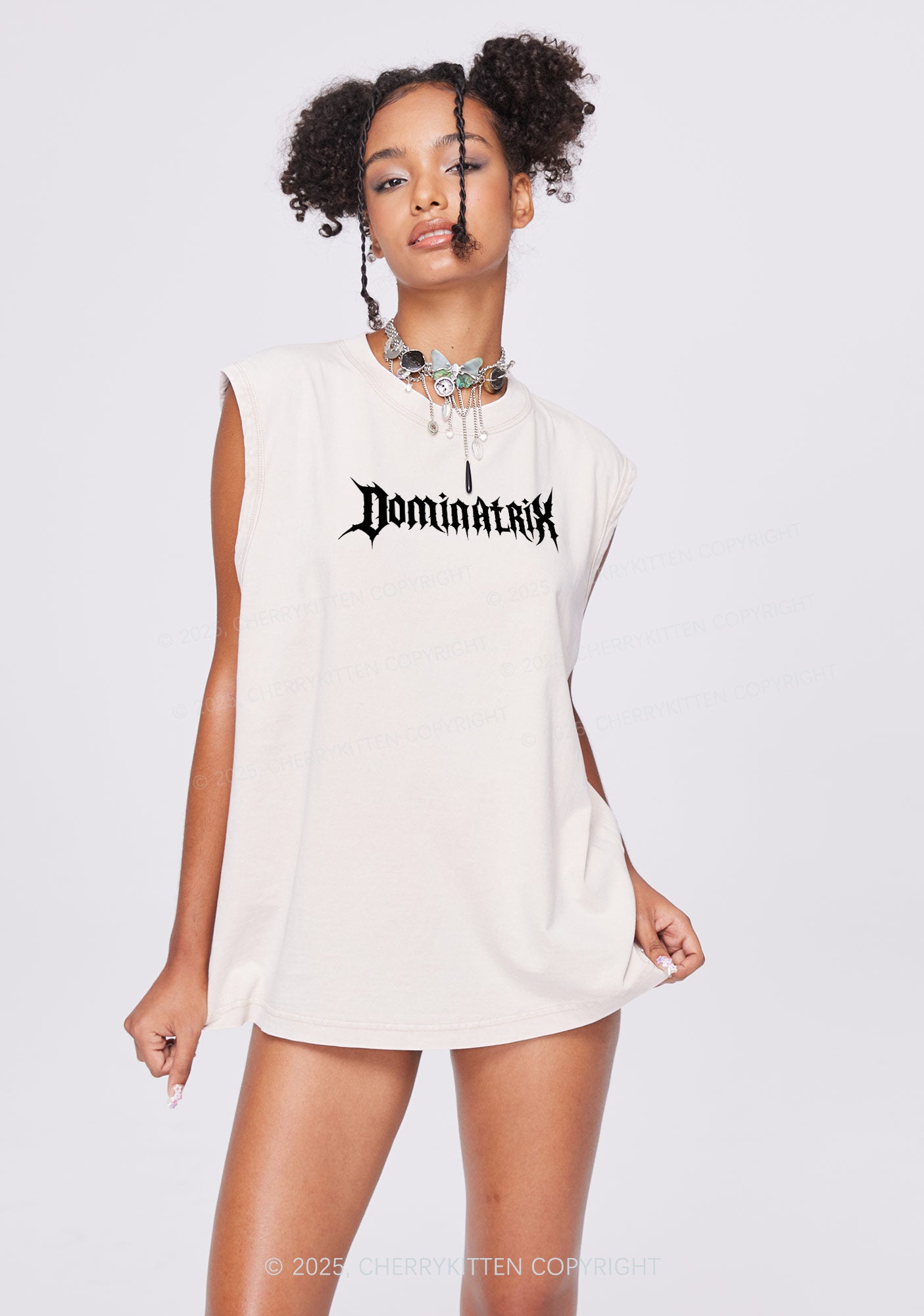 Dominatrix Y2K Washed Muscle Tank Cherrykitten