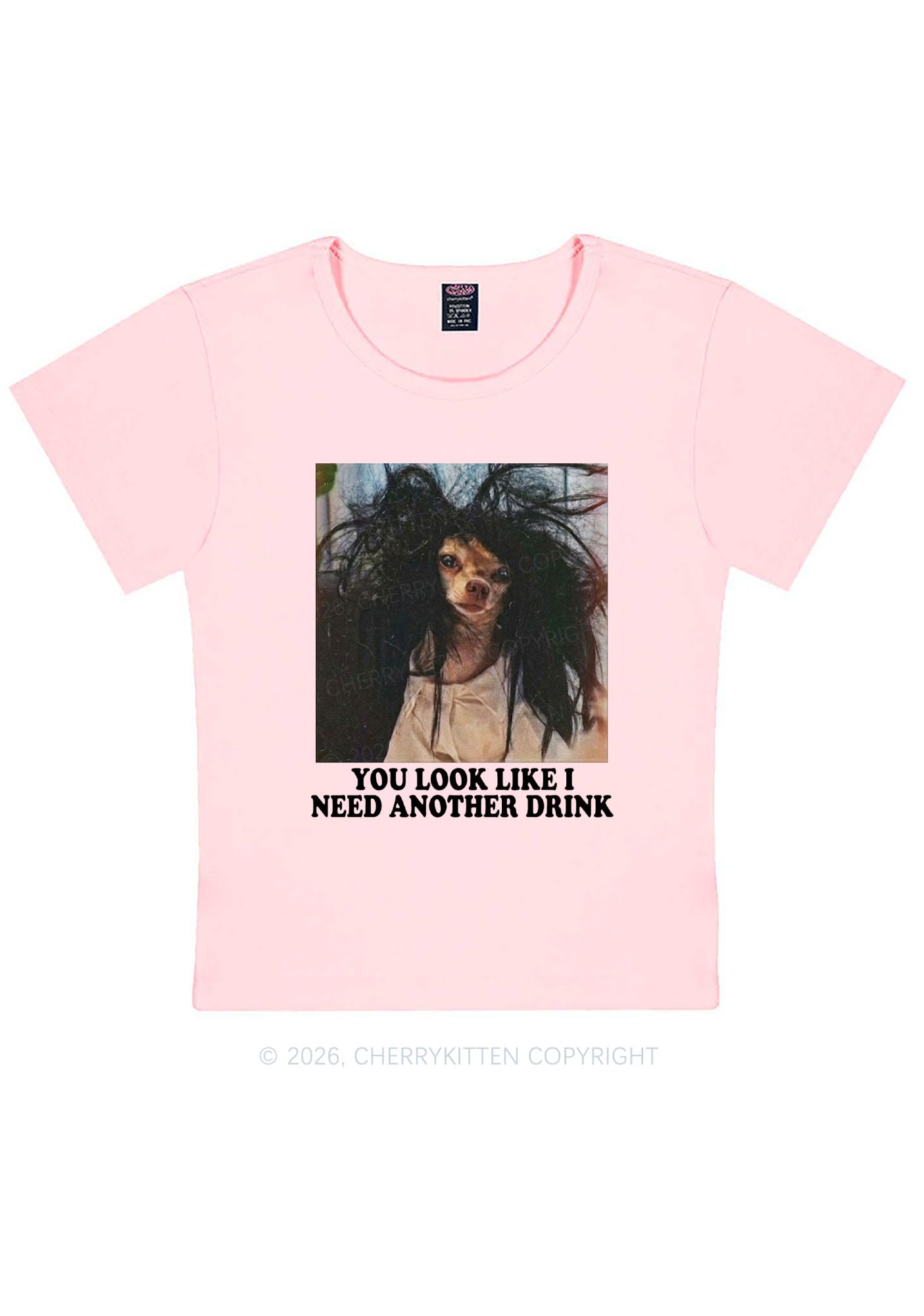 You Look Like I Need Another Drink Y2K Baby Tee Cherrykitten