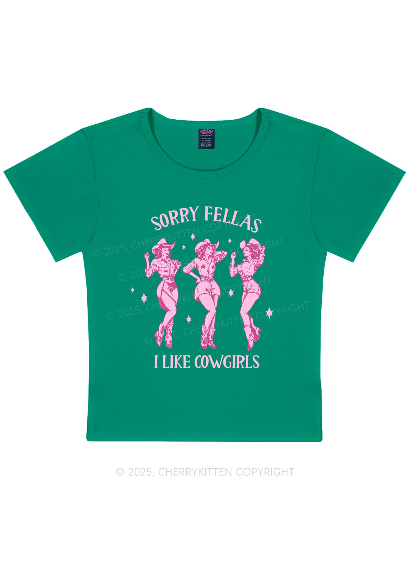 Sorry Fellas I Like Cowgirls Y2K Baby Tee Cherrykitten