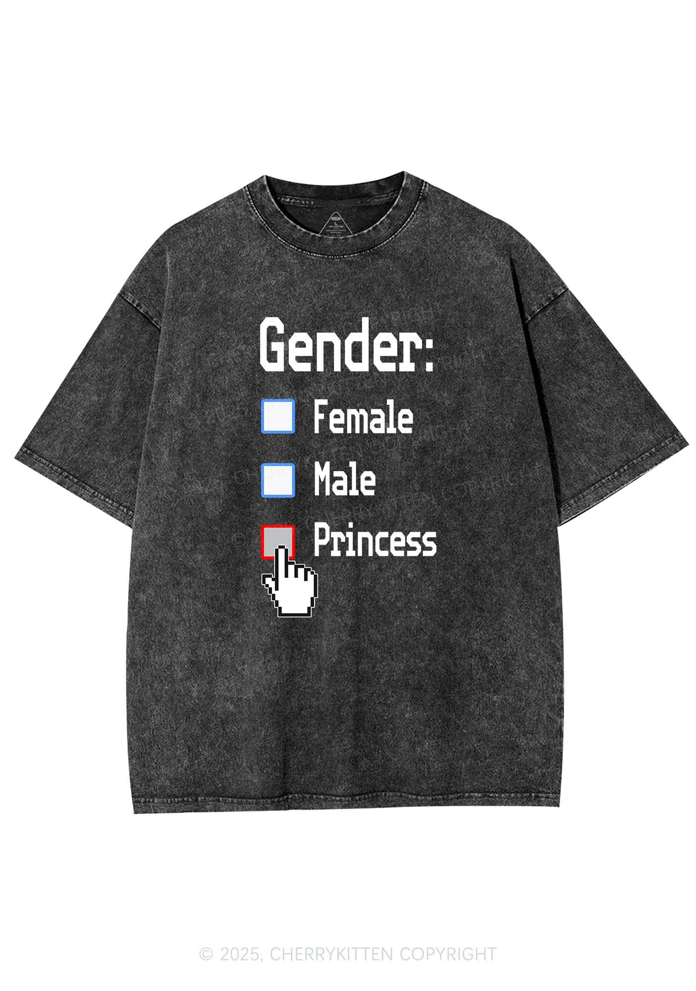 Gender Princess Pride Y2K Shirts Washed Tee Cherrykitten