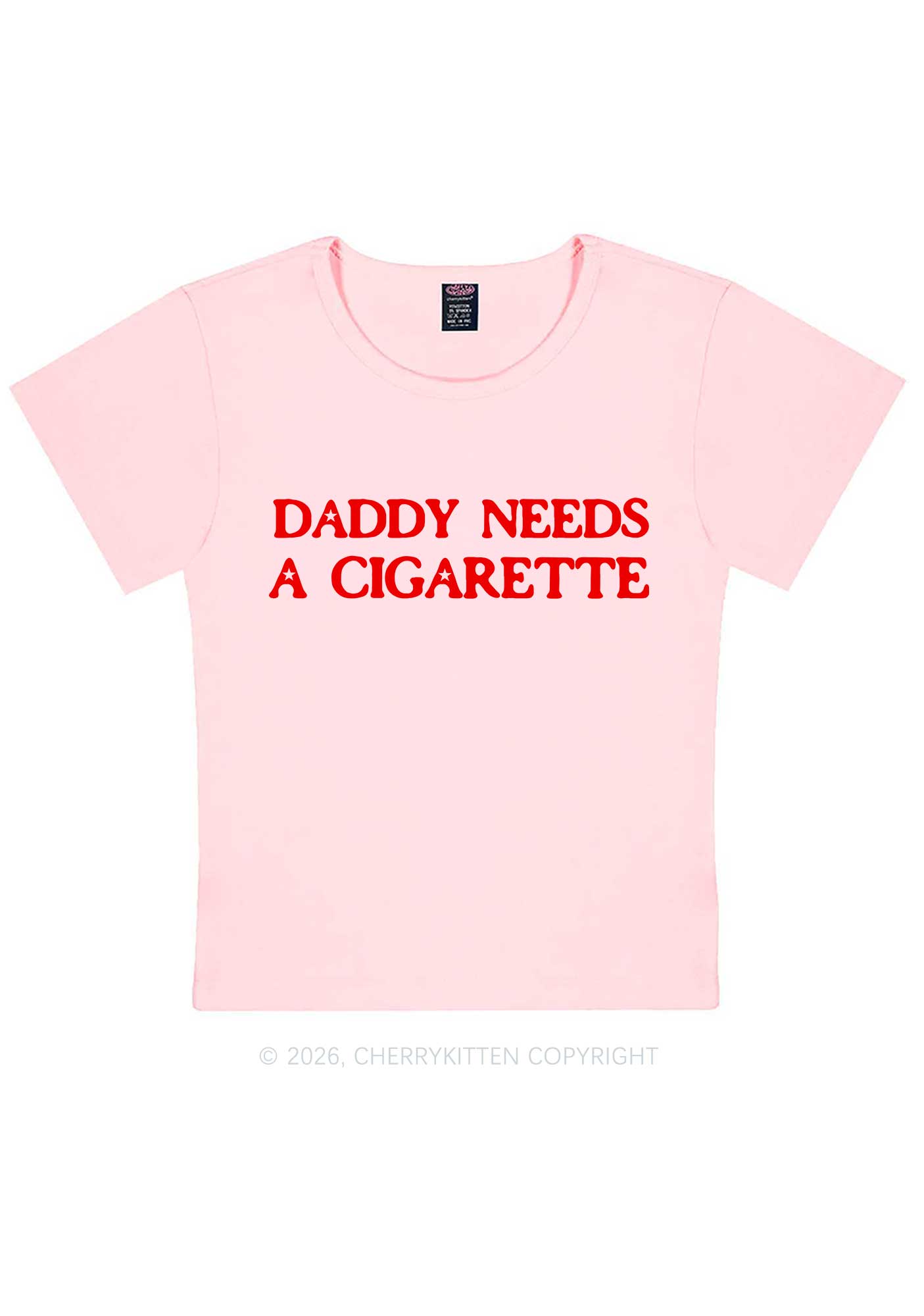 Daddy Needs A Cigarette Y2K Baby Tee Cherrykitten