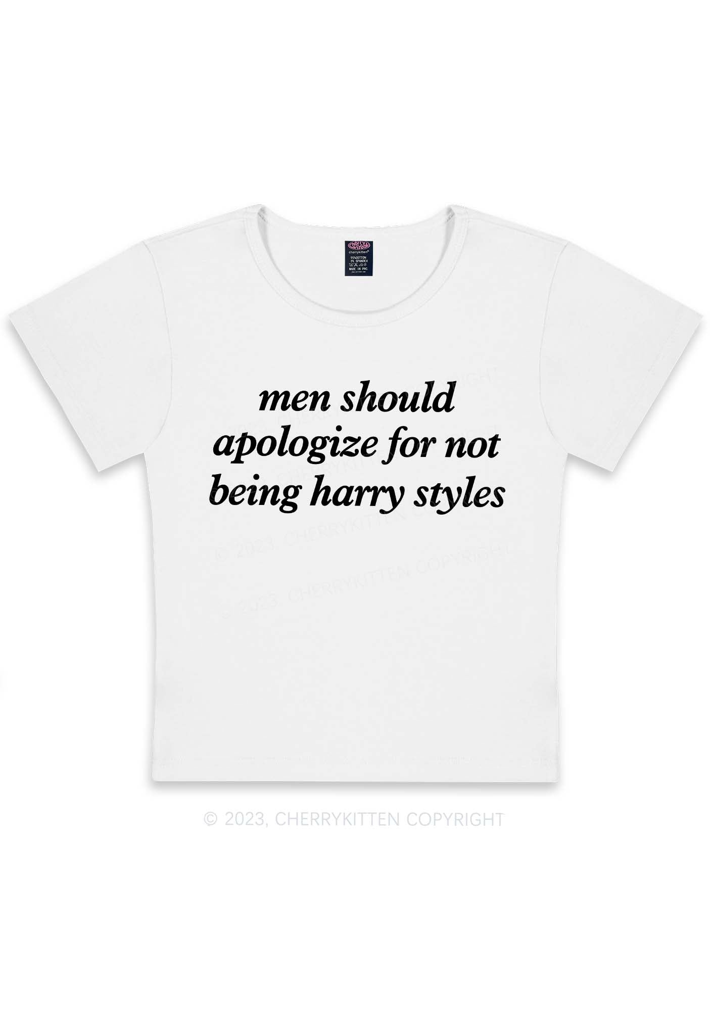 Men Should Apologize Y2K Baby Tee Cherrykitten