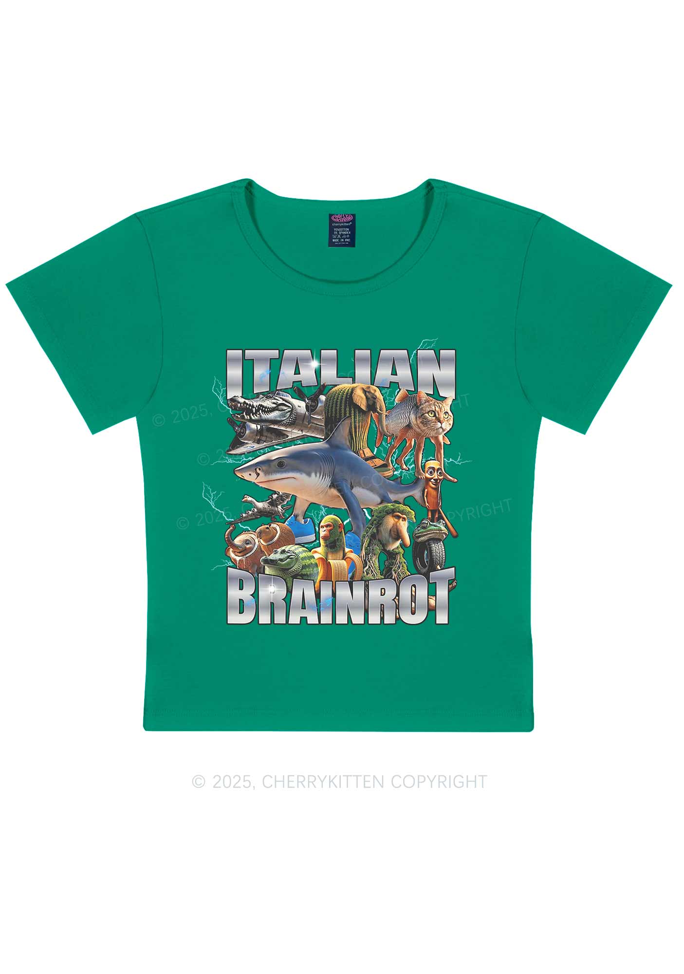 Italian Brainrot Collection Y2K Baby Tee Cherrykitten