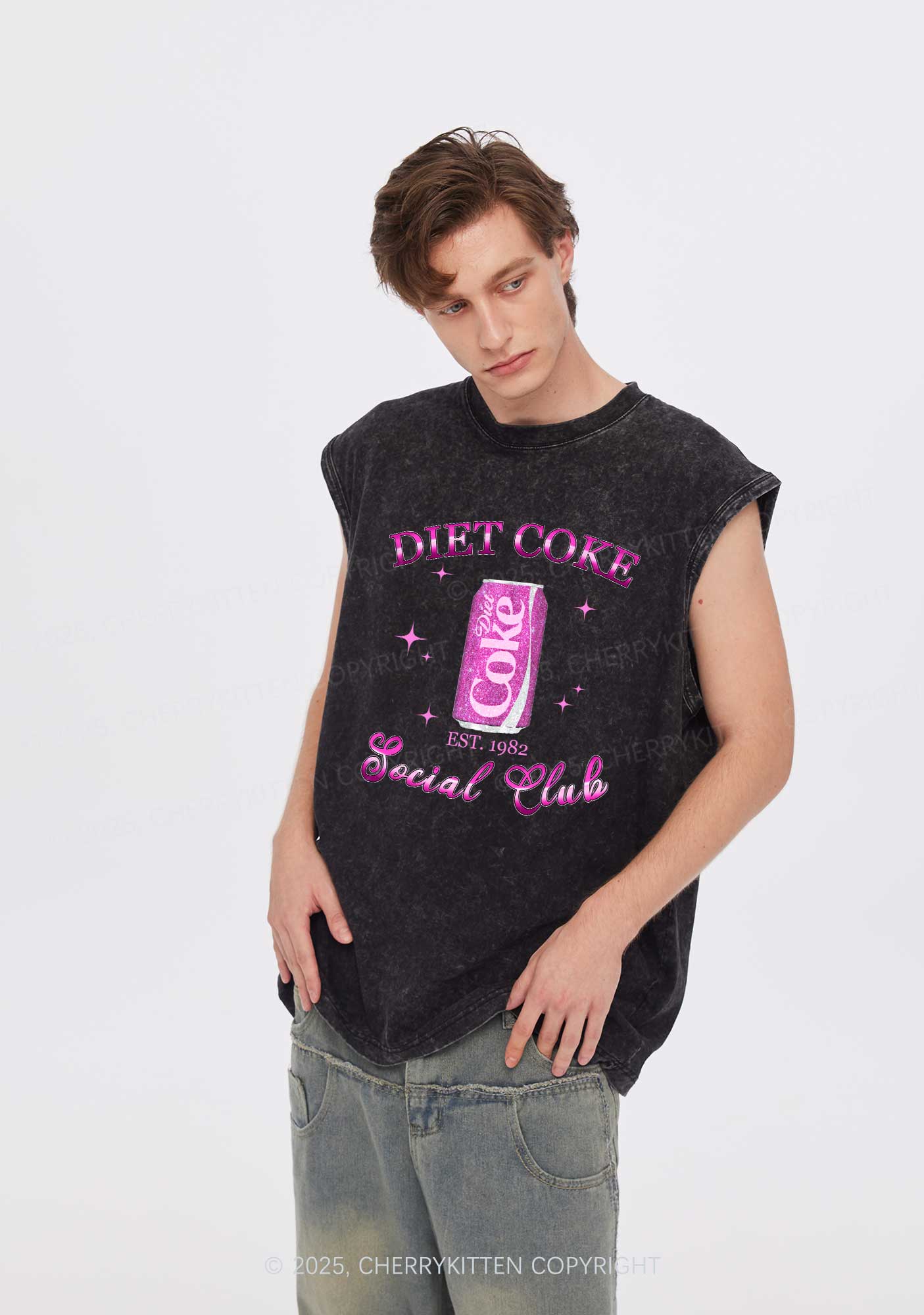 Diet Coke Social Club Y2K Washed Muscle Tank Cherrykitten