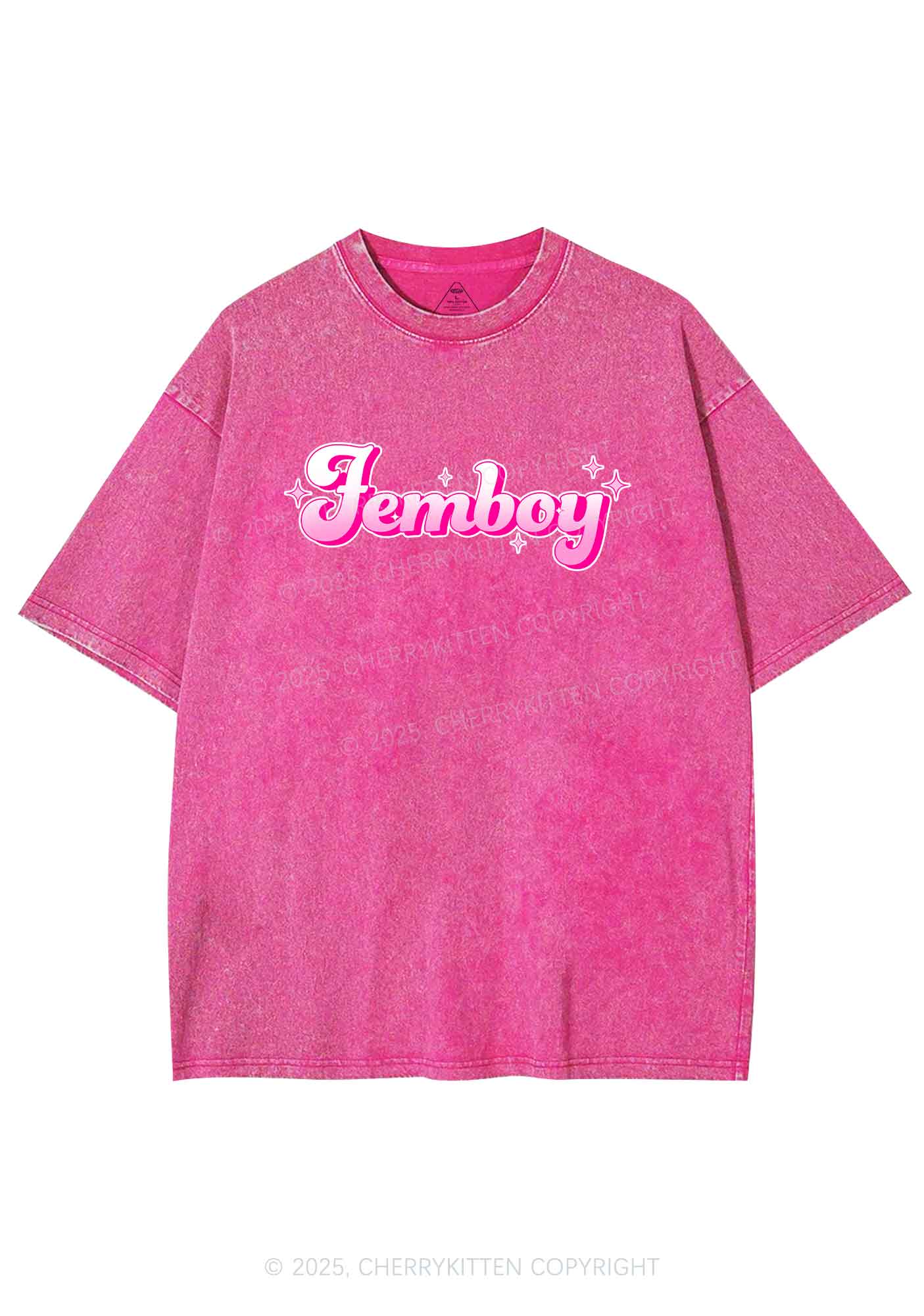 Femboy Pride Y2K Shirts Washed Tee Cherrykitten