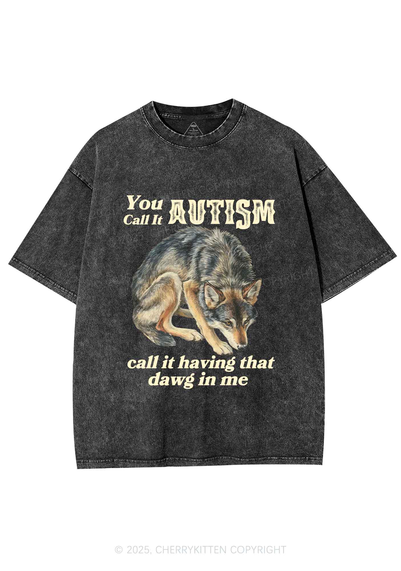 You Call It Autism Y2K Shirts Washed Tee Cherrykitten